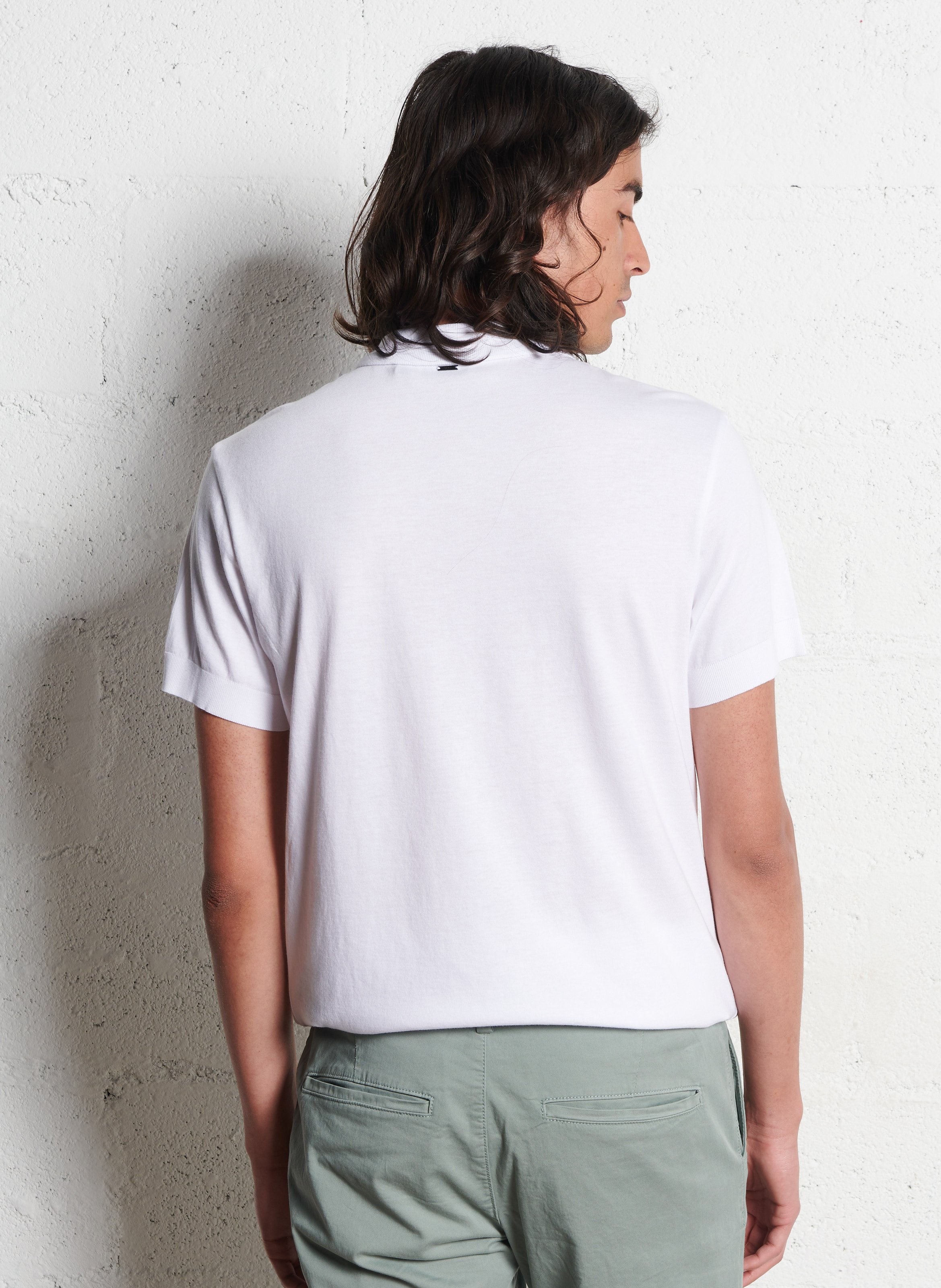 Cotton and linen polo shirt IKKS White