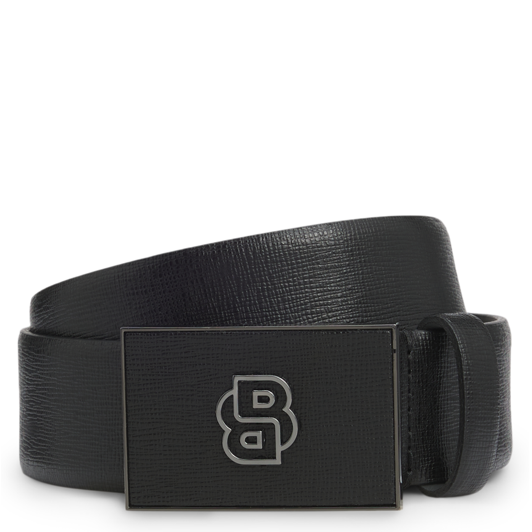 - Buckle closure. - Width: 3 cm.  BOSS Black