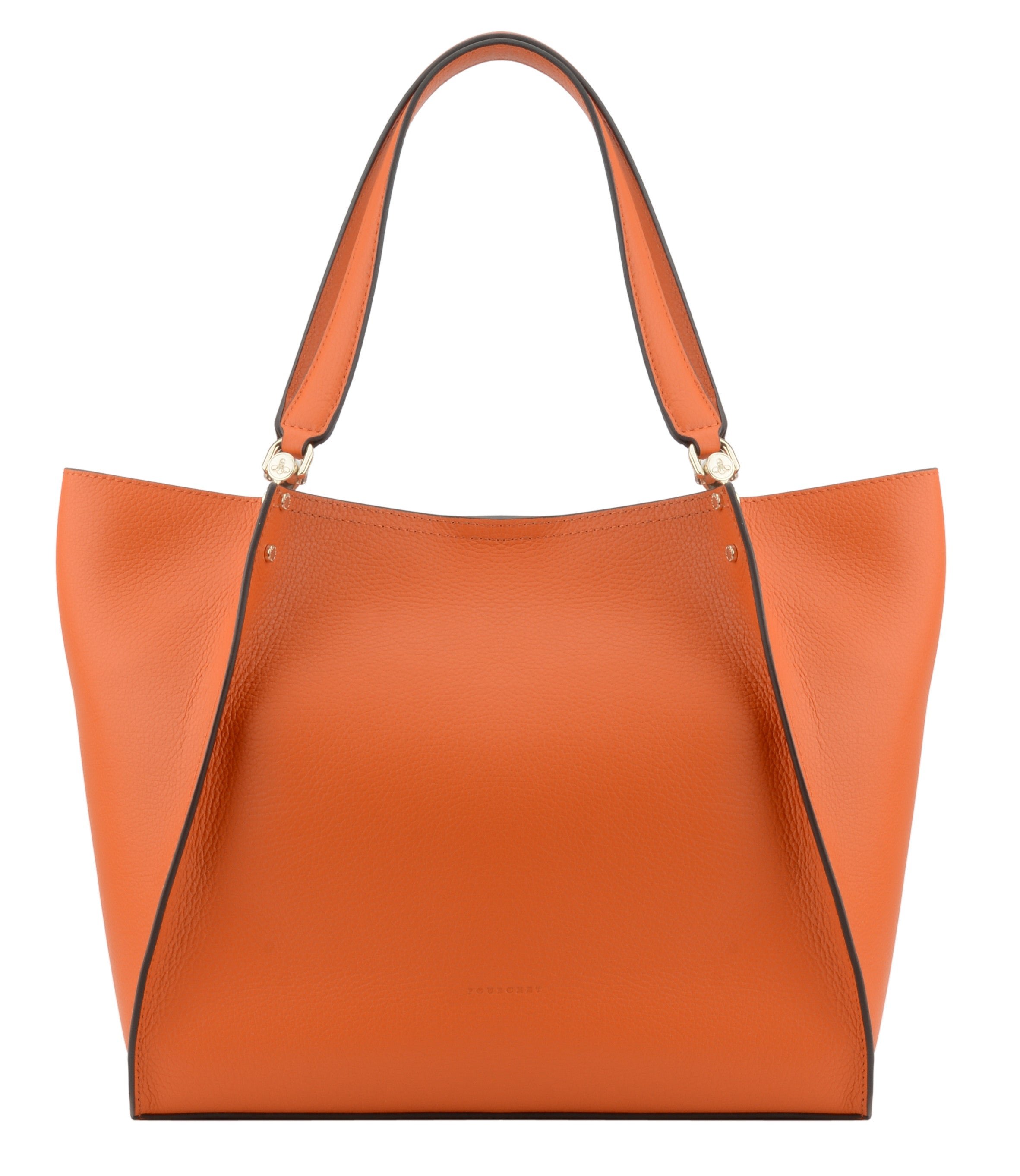 Billy L leather bag  POURCHET Orange