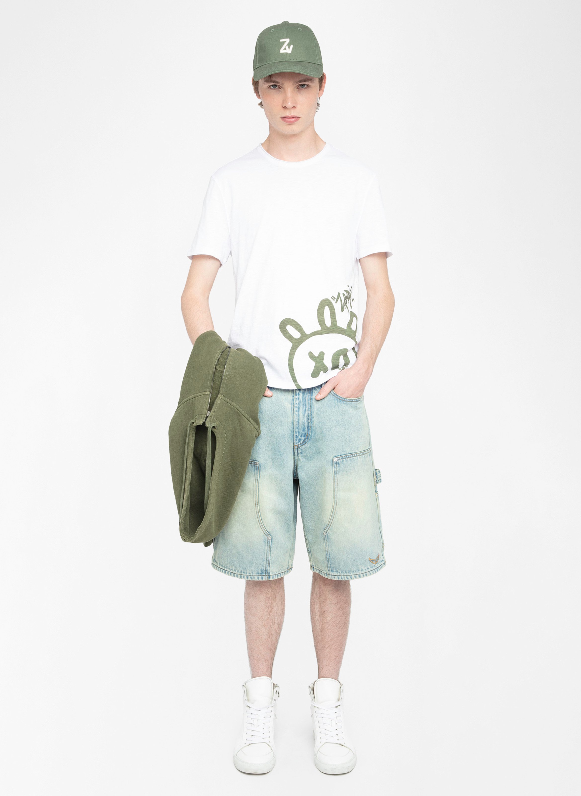 Tee-shirt col rond en coton ZADIG&amp;VOLTAIRE Blanc