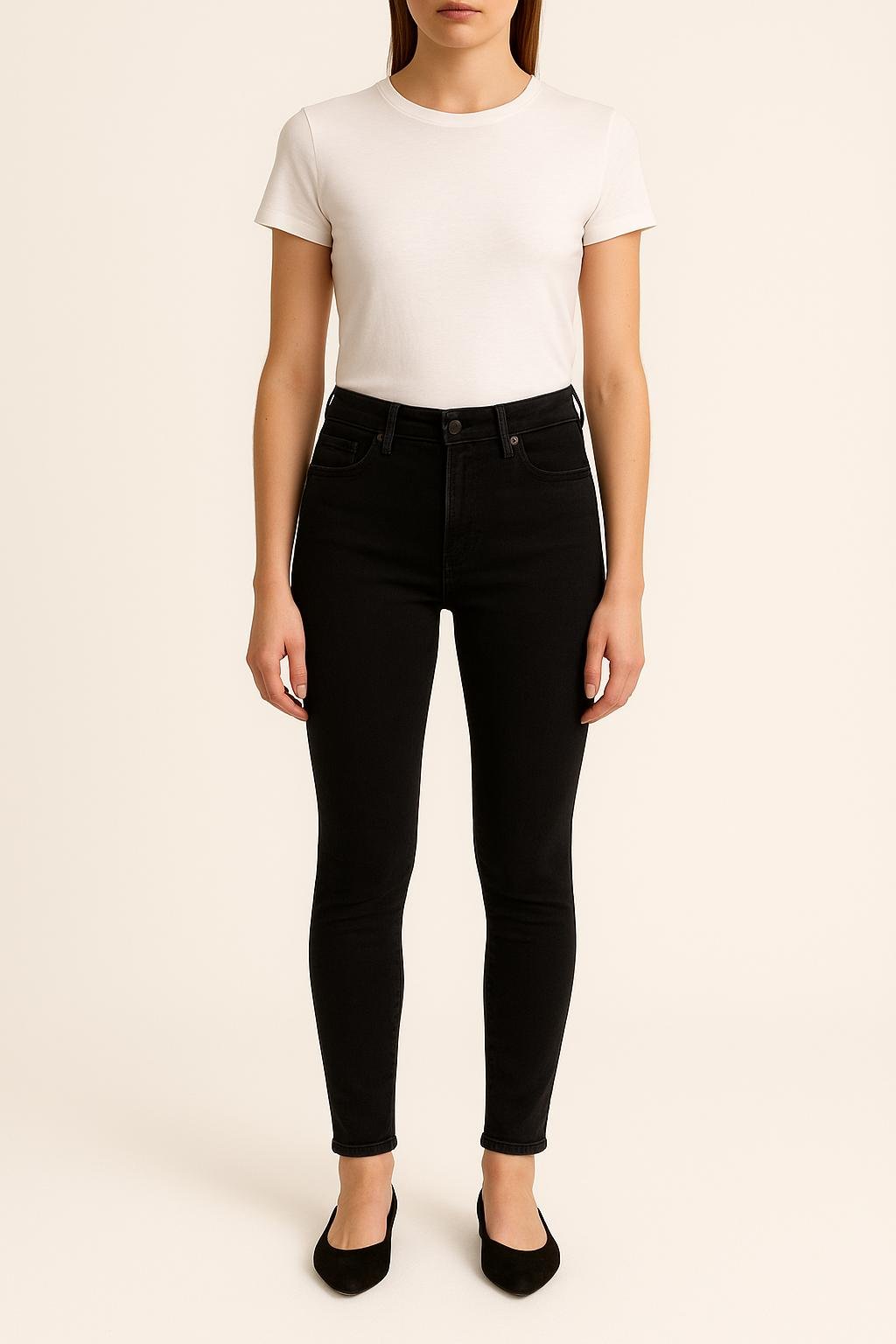 Cropped slim jeans with studs LEVI'S - Seconde main Black