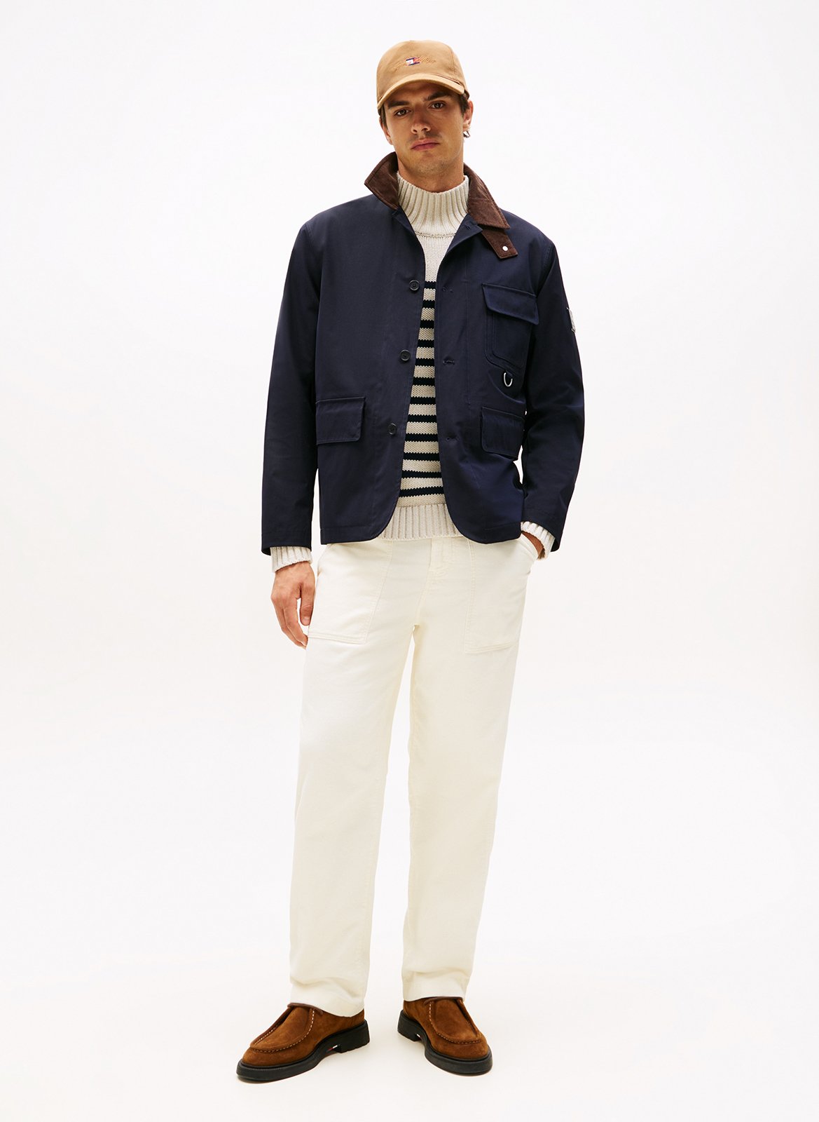 Gerade geschnittene Jacke mit klassischem Kragen TOMMY HILFIGER Blau