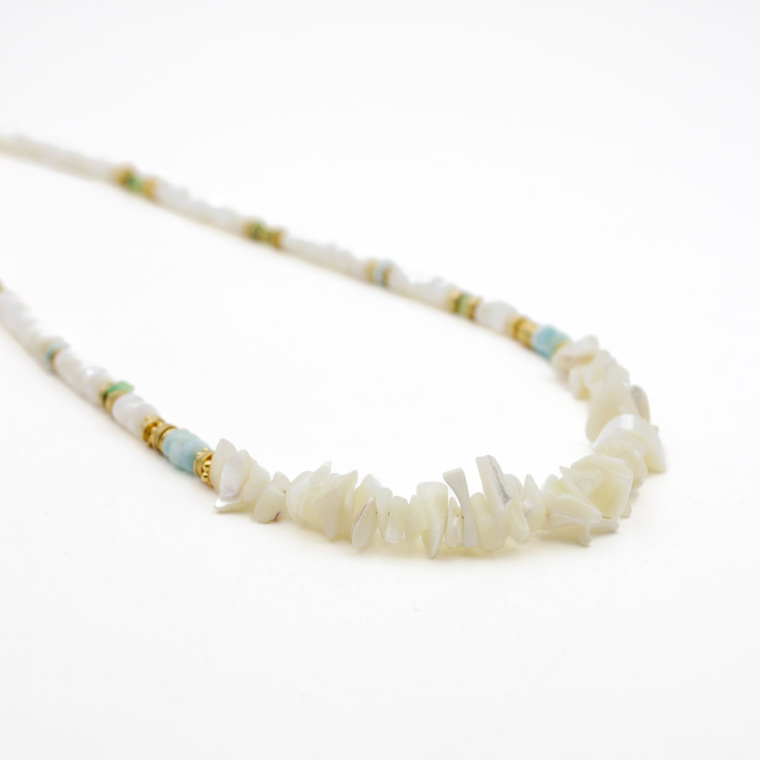 Collier long heishi et crunchs - eve L'ATELIER DES DAMES Doré