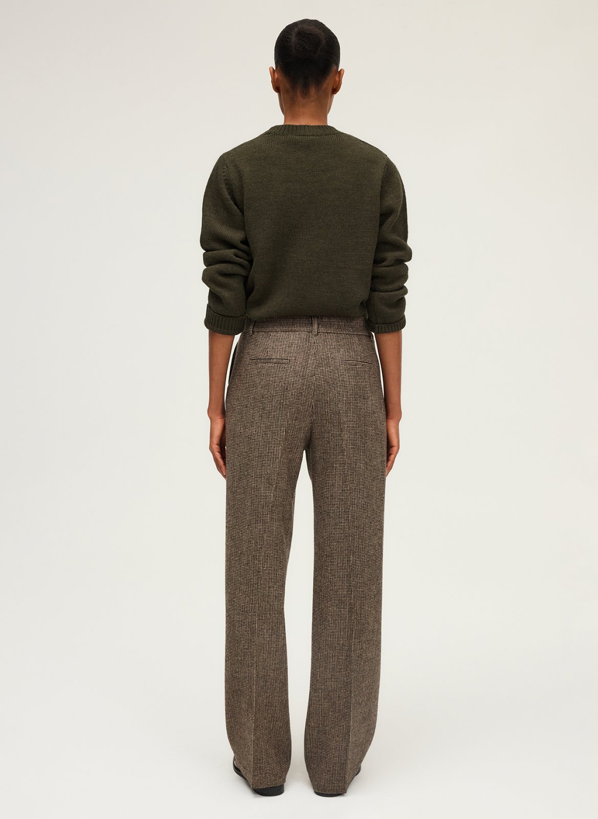 Wide woollen trousers PABLO Green