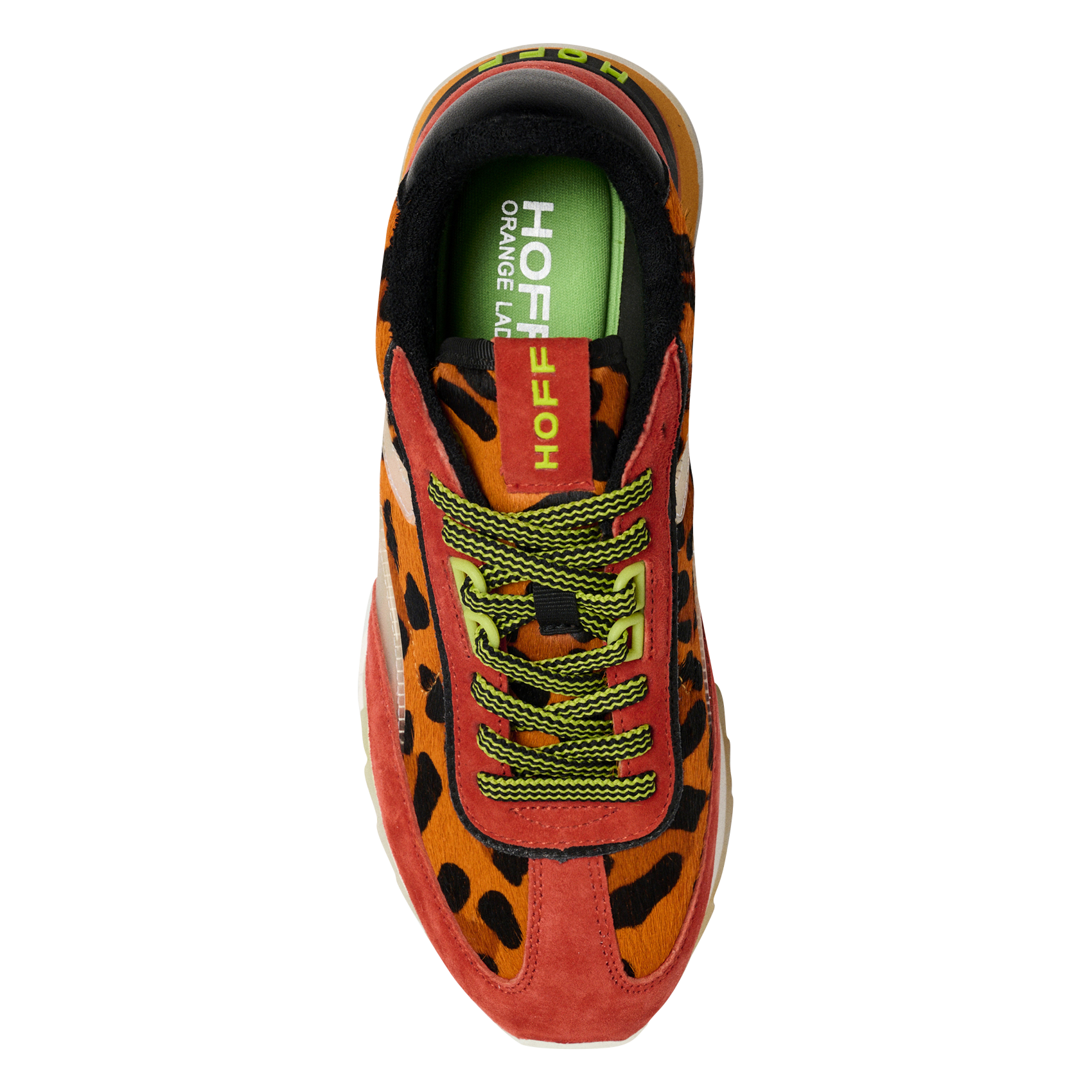 Lage baskets van leermix HOFF Oranje