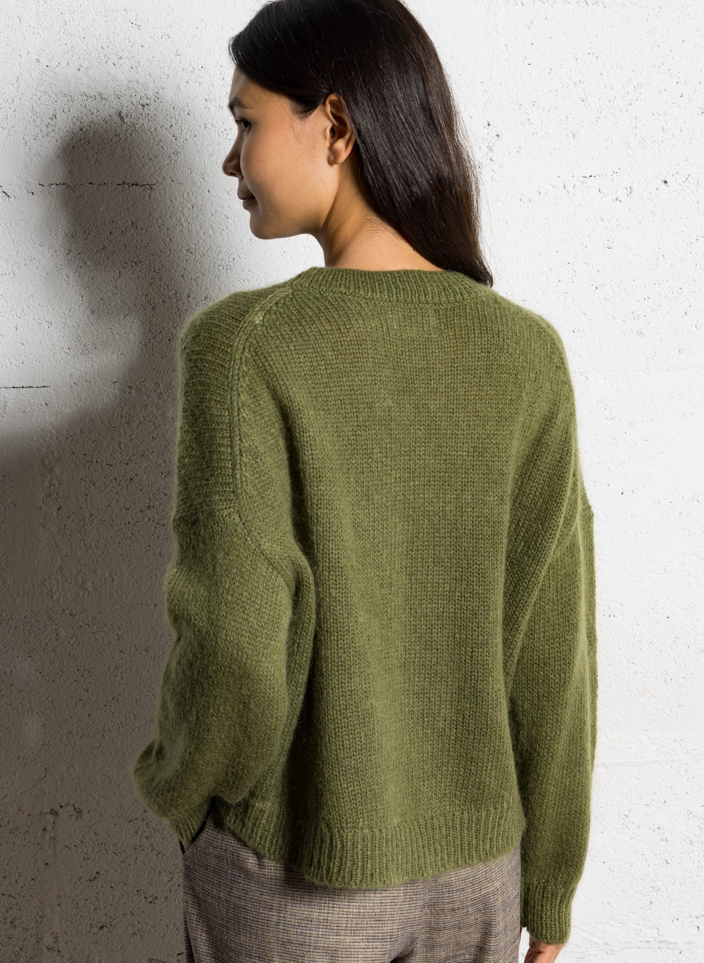High-neck wool sweater BELLA JONES Khaki