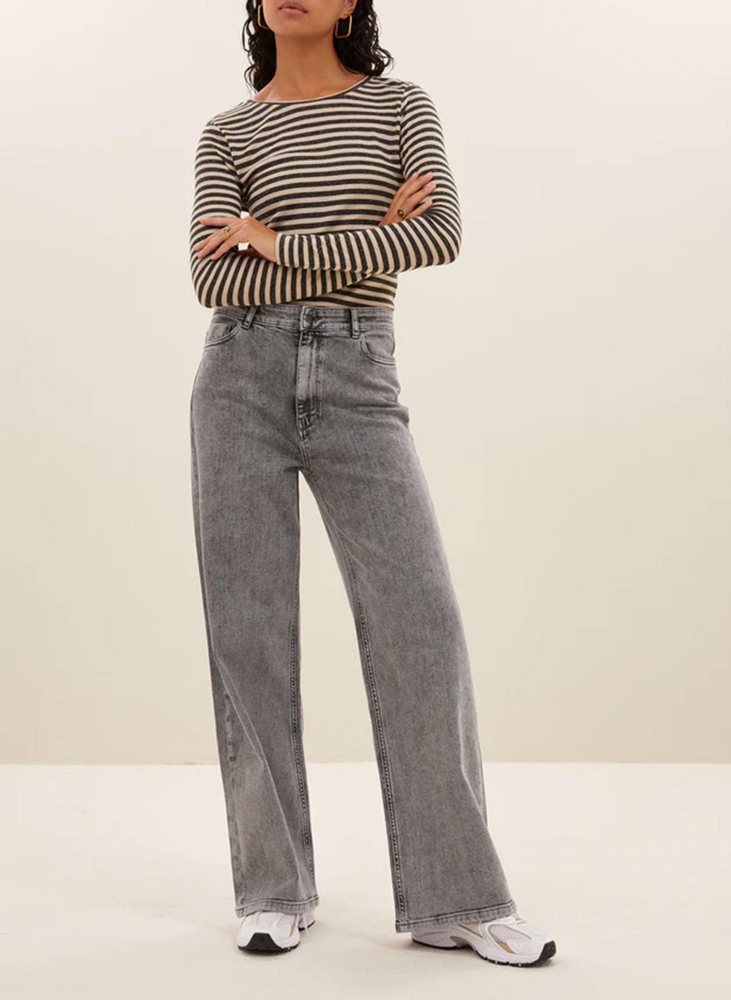 Tee-shirt ajusté à rayures BY BAR Noir