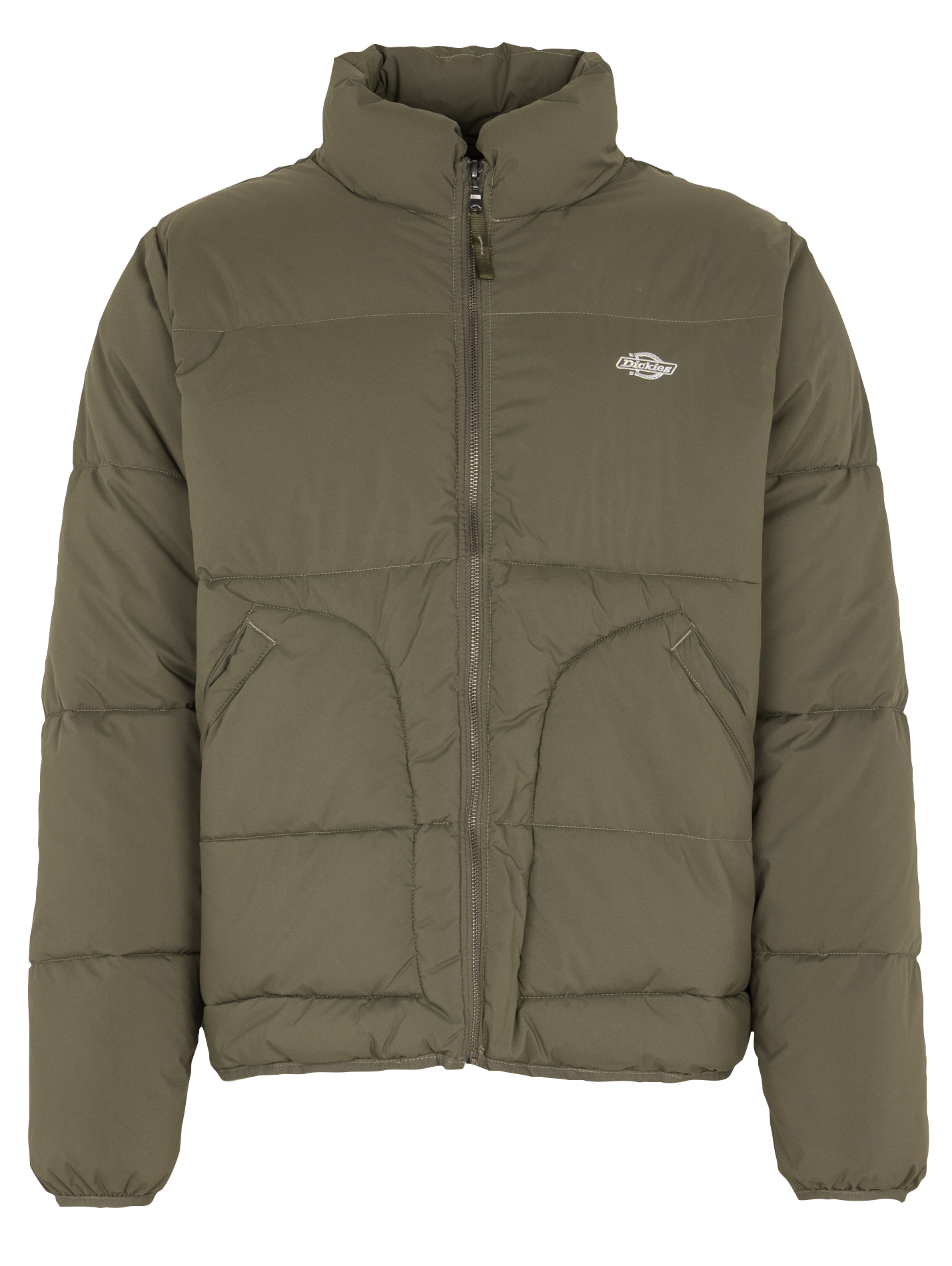 Rechte gewatteerde jas met opstaande kraag en borduursel DICKIES Kaki