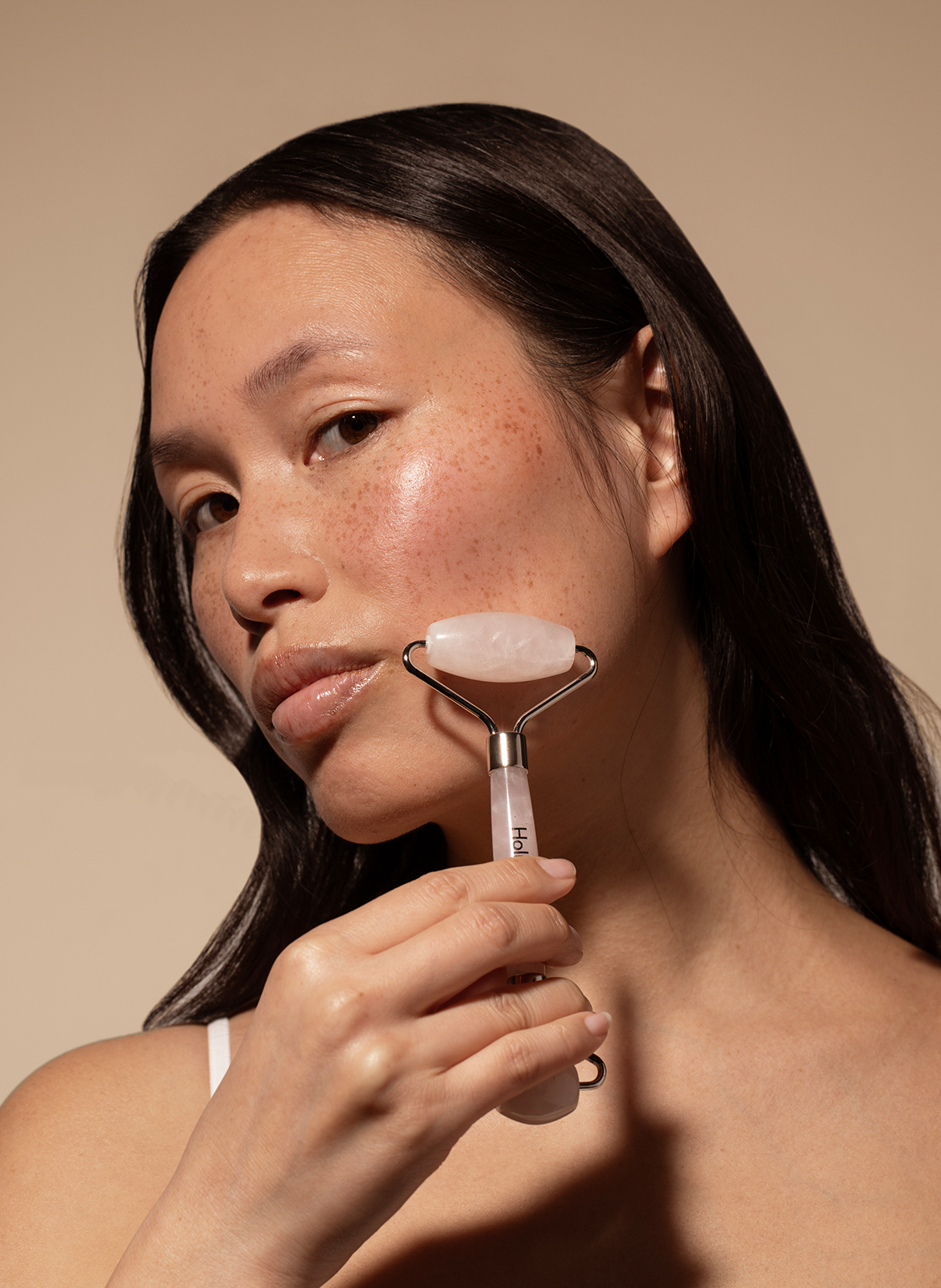 DuoRoller visage en Quartz Rose HOLIDERMIE No color