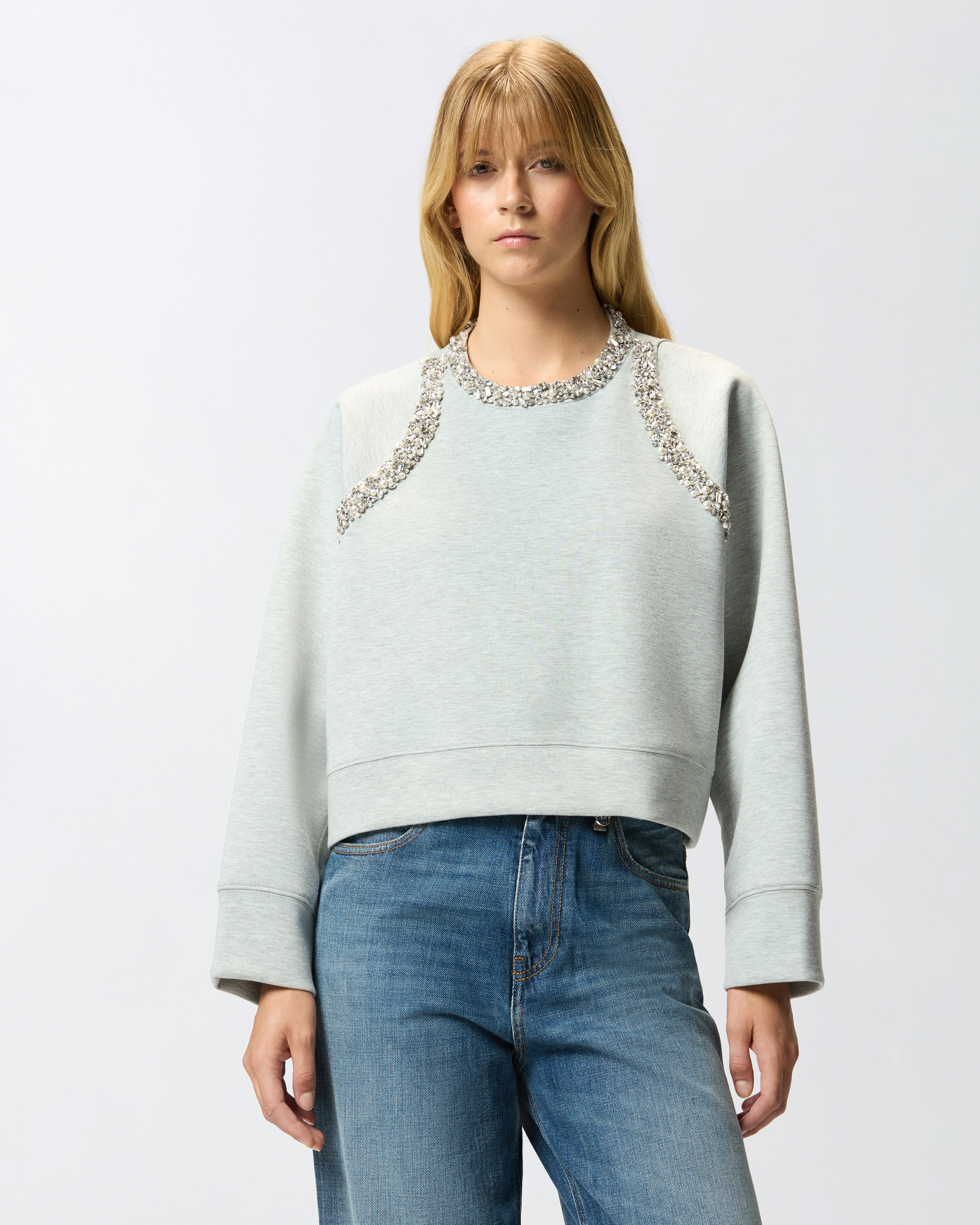 Jewel sweatshirt PINKO Grey