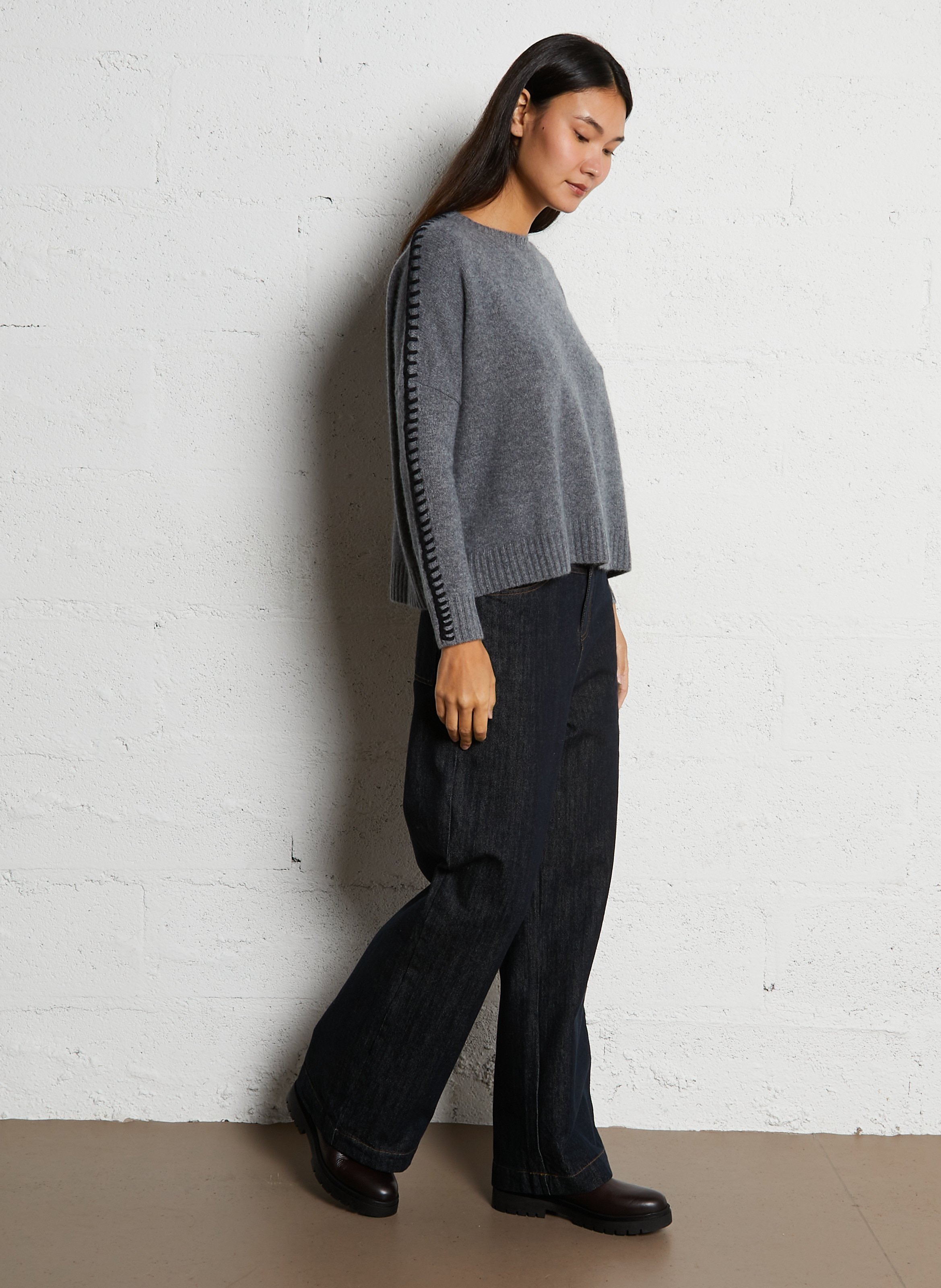 Rollkragenpullover aus Kaschmir KUJTEN Silber