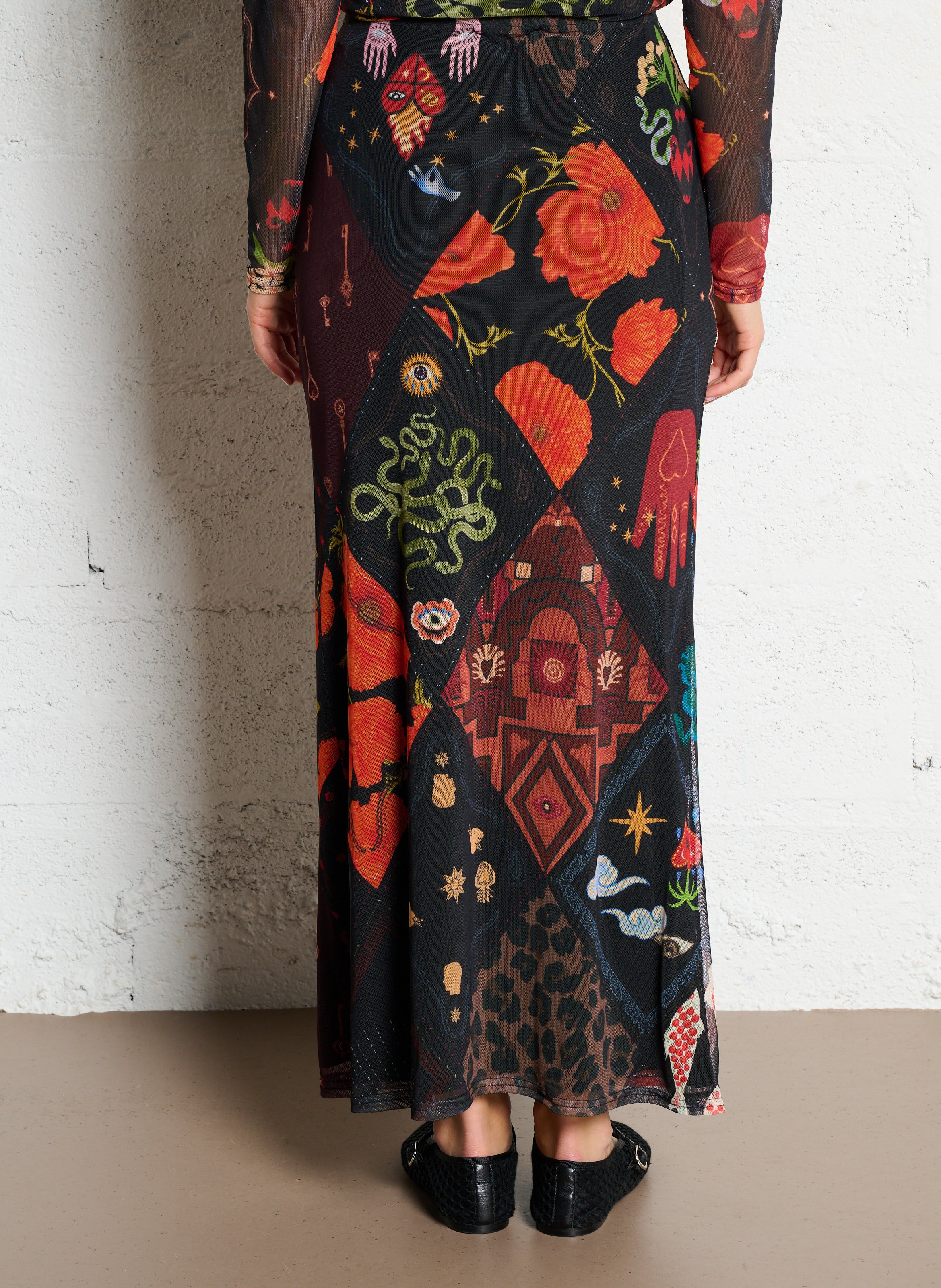 Jupe longue imprimée NEVER FULLY DRESSED Multicolore