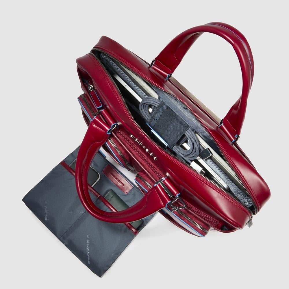 Grained faux leather laptop bag PIQUADRO Red