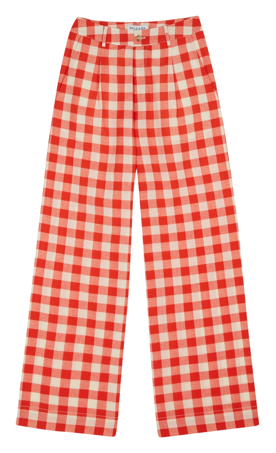 Wide-leg organic cotton pants EMILE ET IDA Red