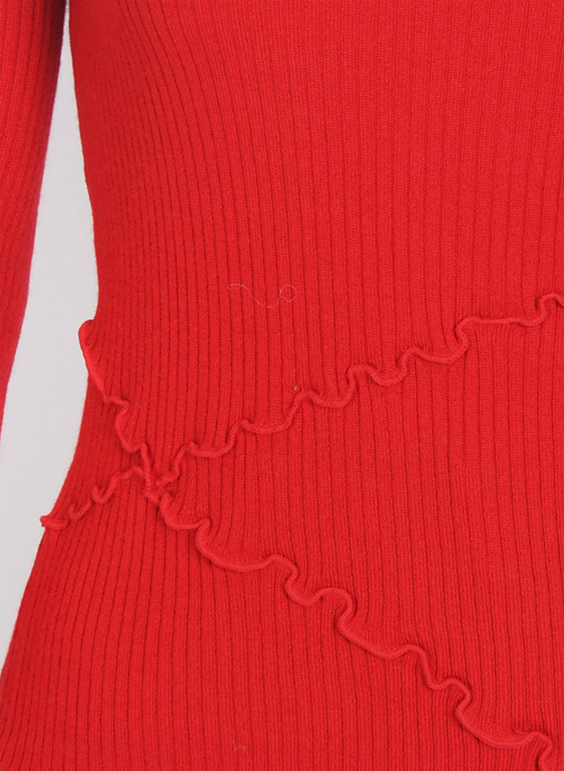 Pullover mit asymmetrischem Kragen KOOKAI Rot