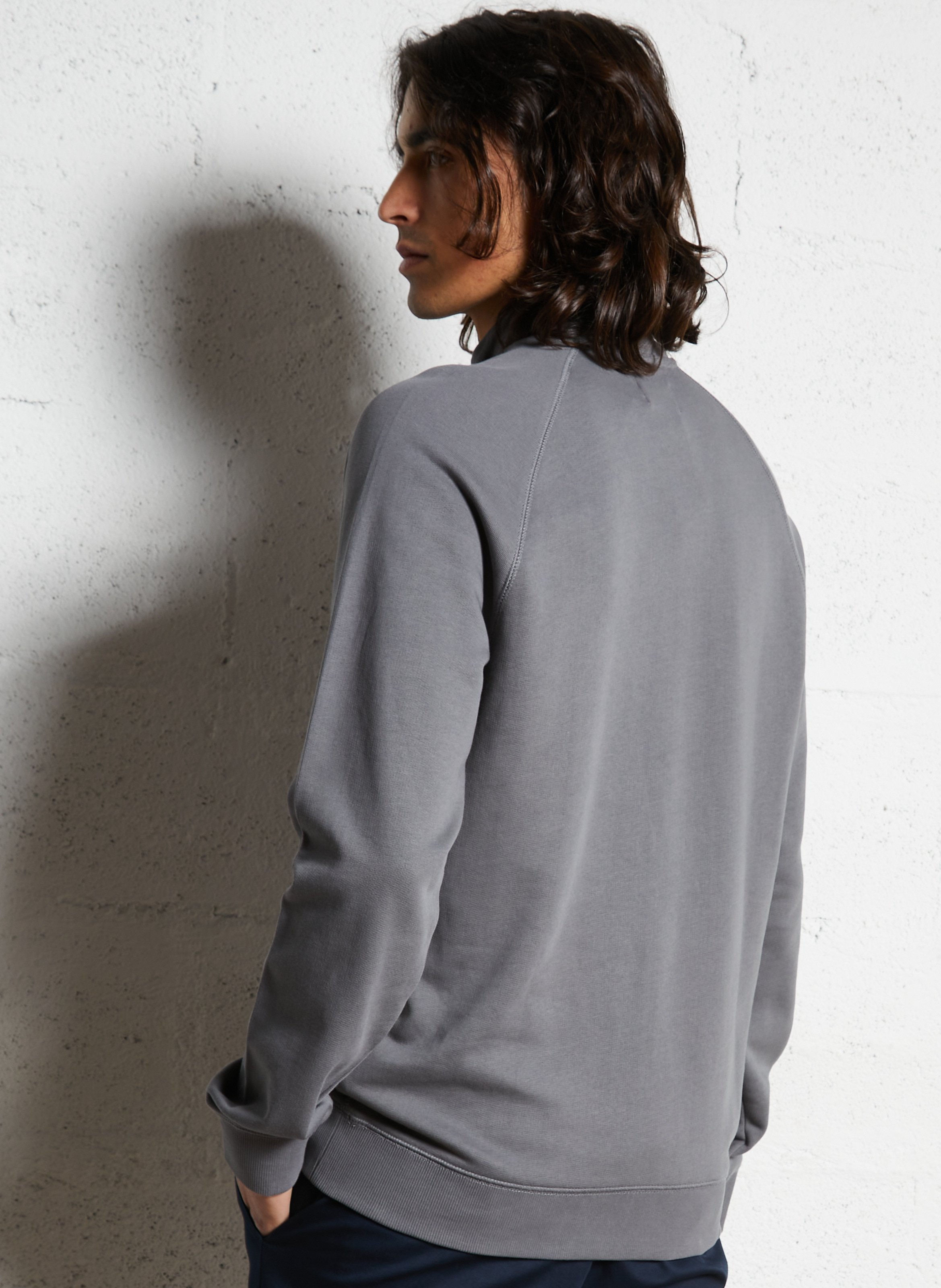 Regular-fit sweater van biologisch katoen met ritskraag FARAH Grijs