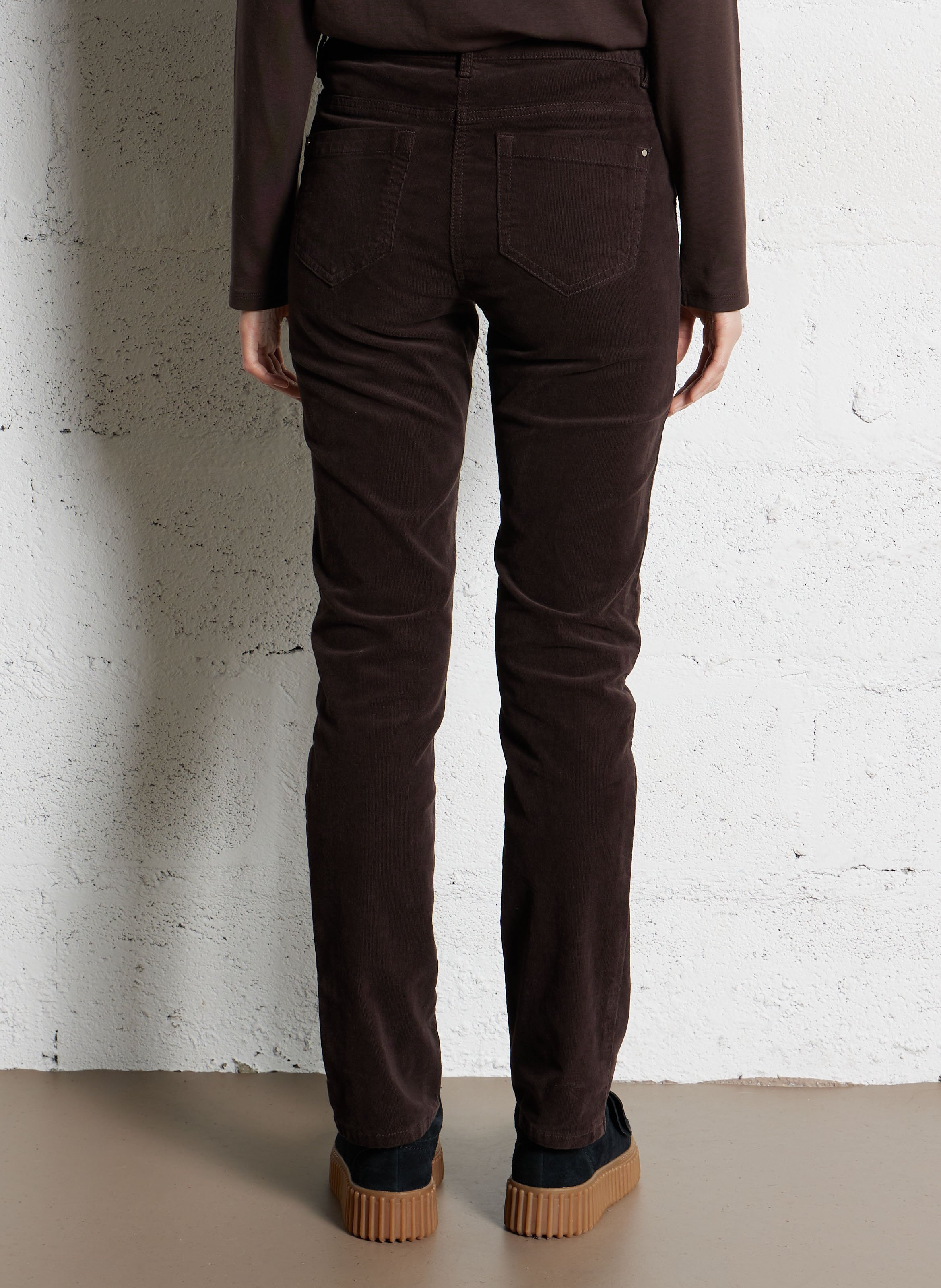 Straight-leg cotton corduroy pants MAISON 123 Brown