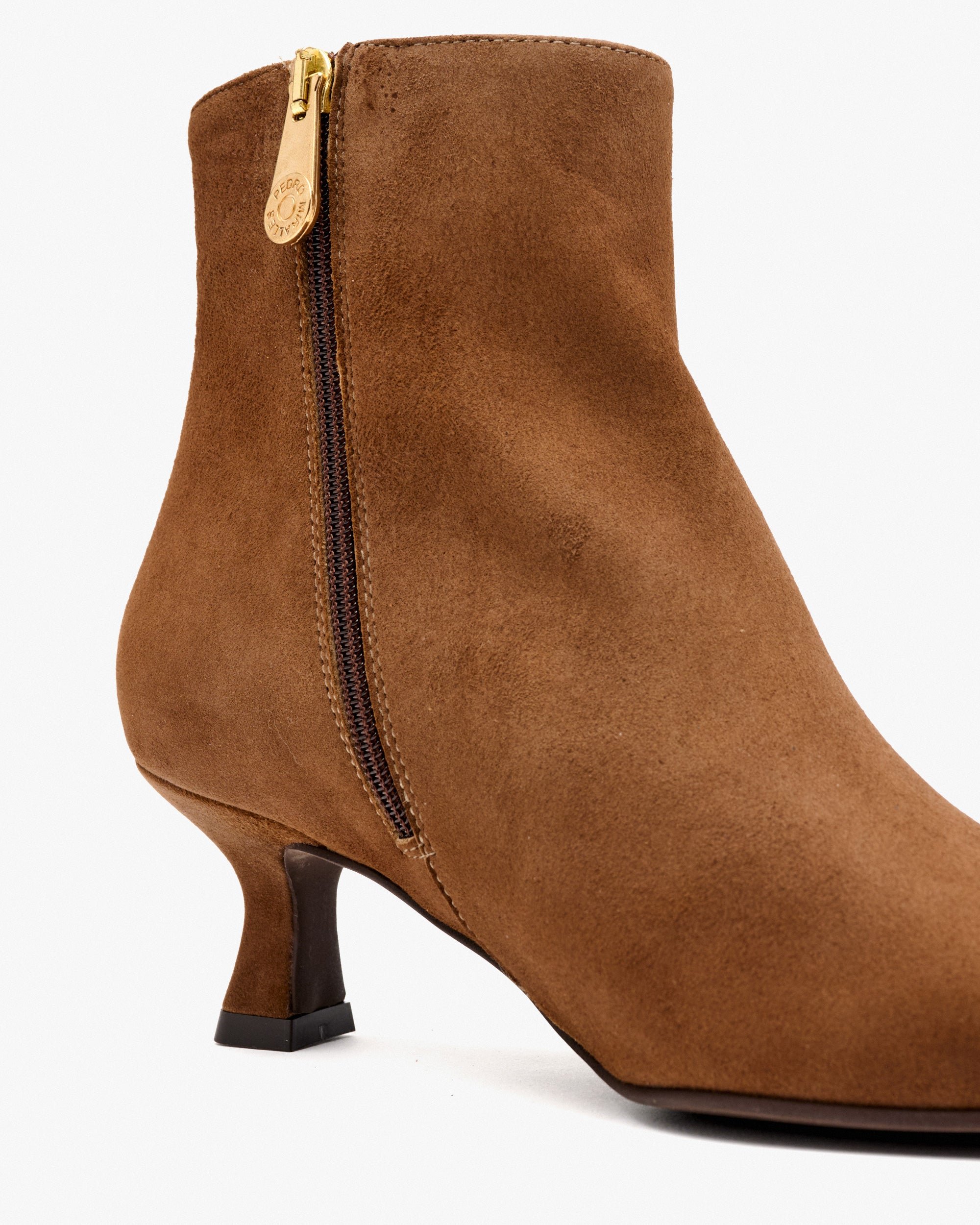 Brown suede heeled ankle boots PEDRO MIRALLES Brown