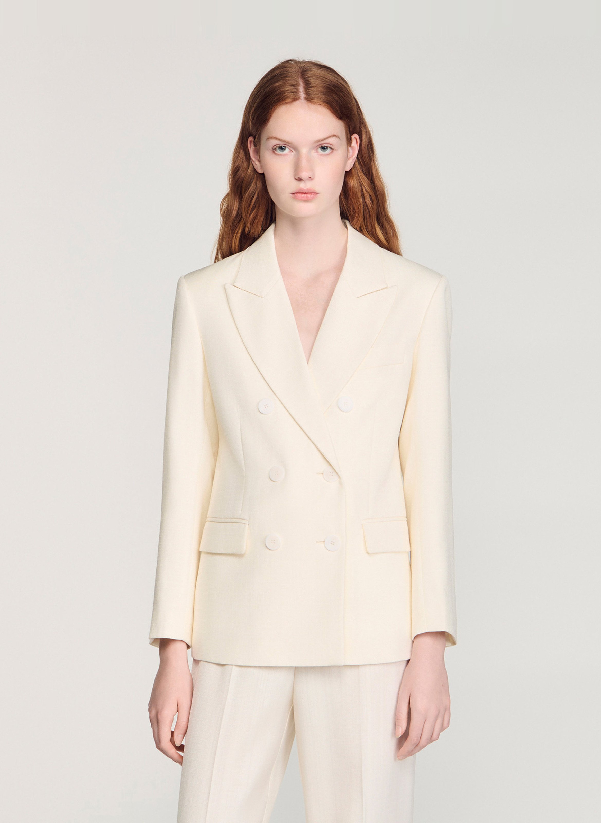 Veste de tailleur ajustée SANDRO Beige
