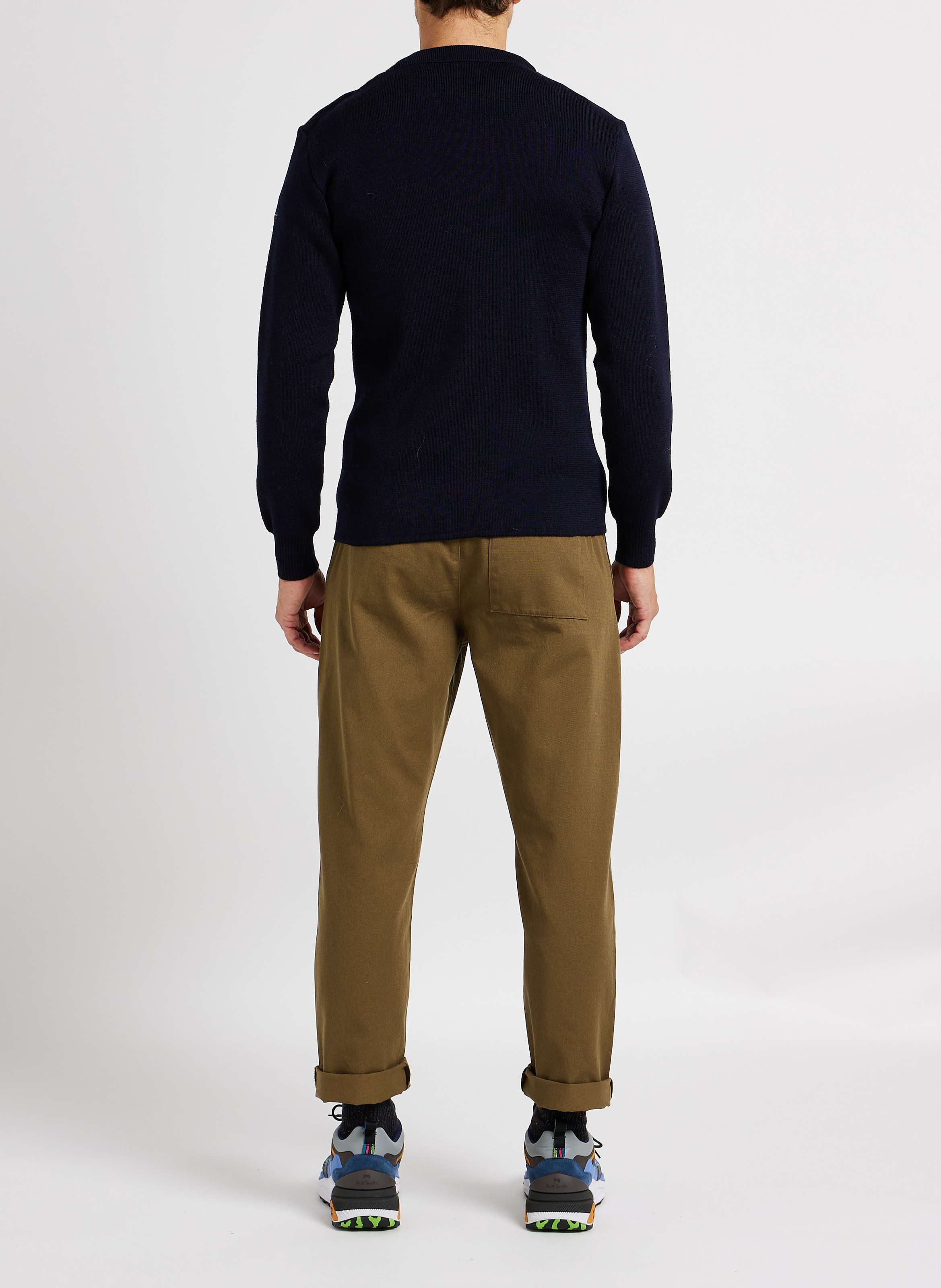 Regular-fit, wollen trui met ronde hals ARMOR LUX Blauw