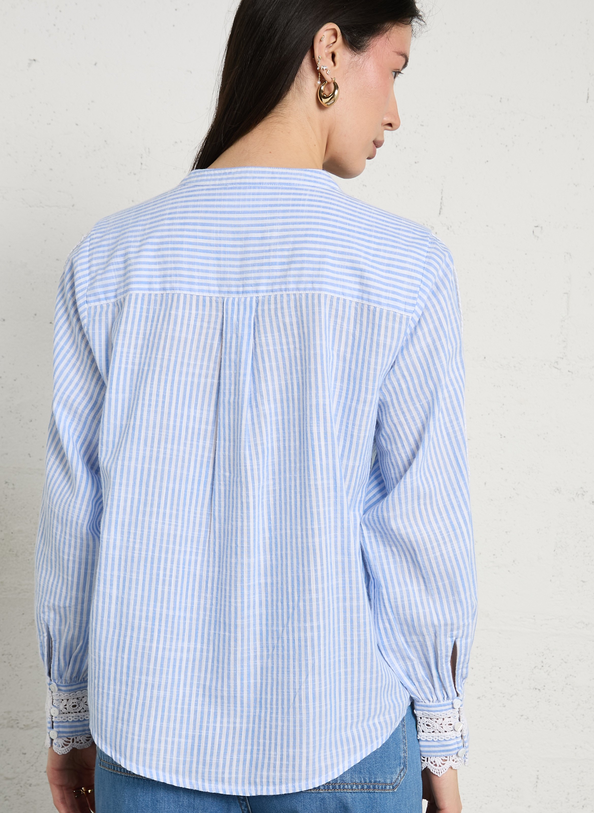 Round neck striped shirt MAISON 123 Blue