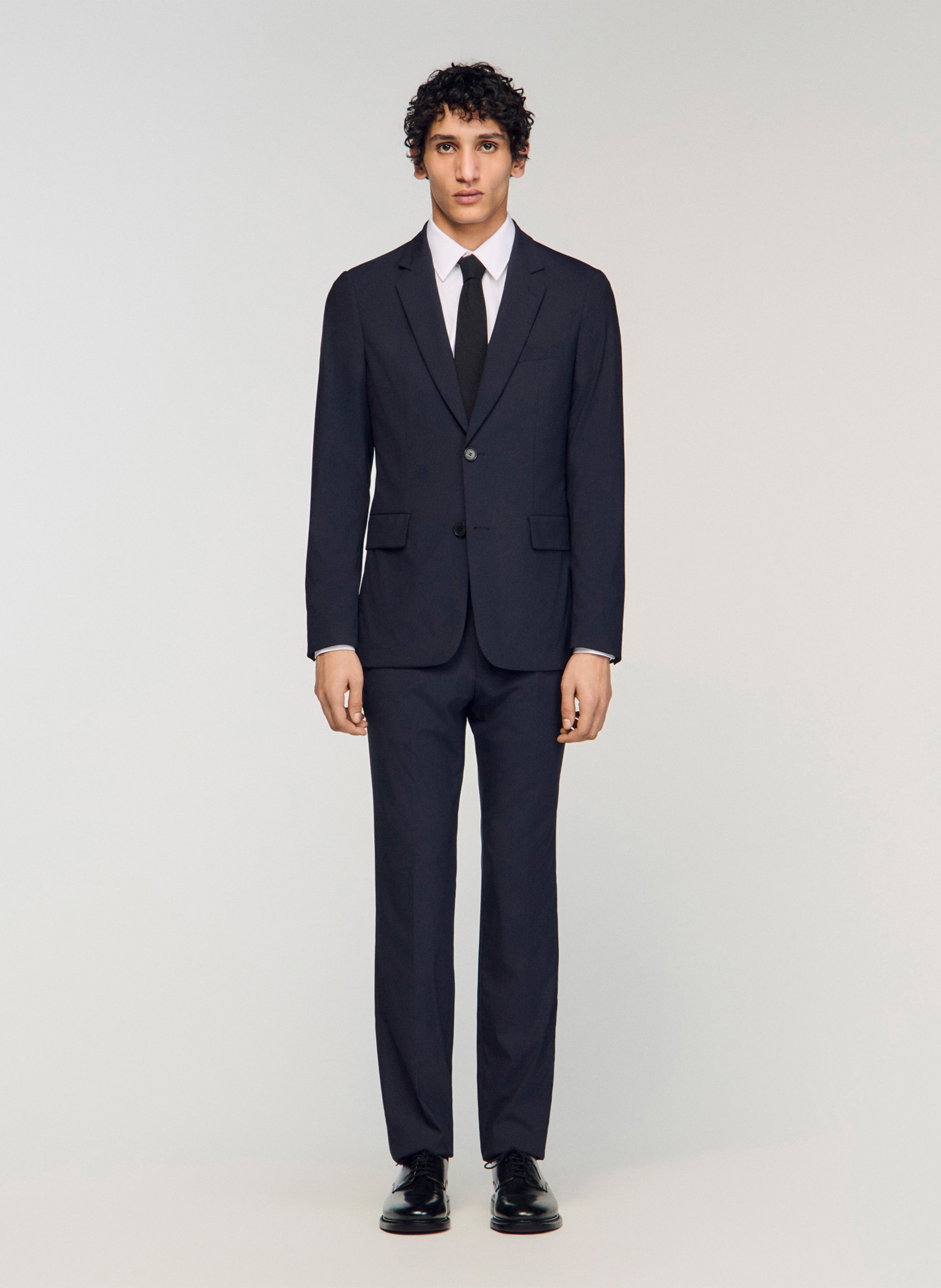 Veste de costume droite en laine mélangée SANDRO Blauw