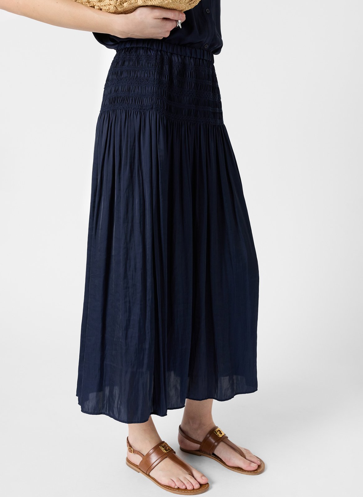 Jupe midi plissée GERARD DAREL Bleu