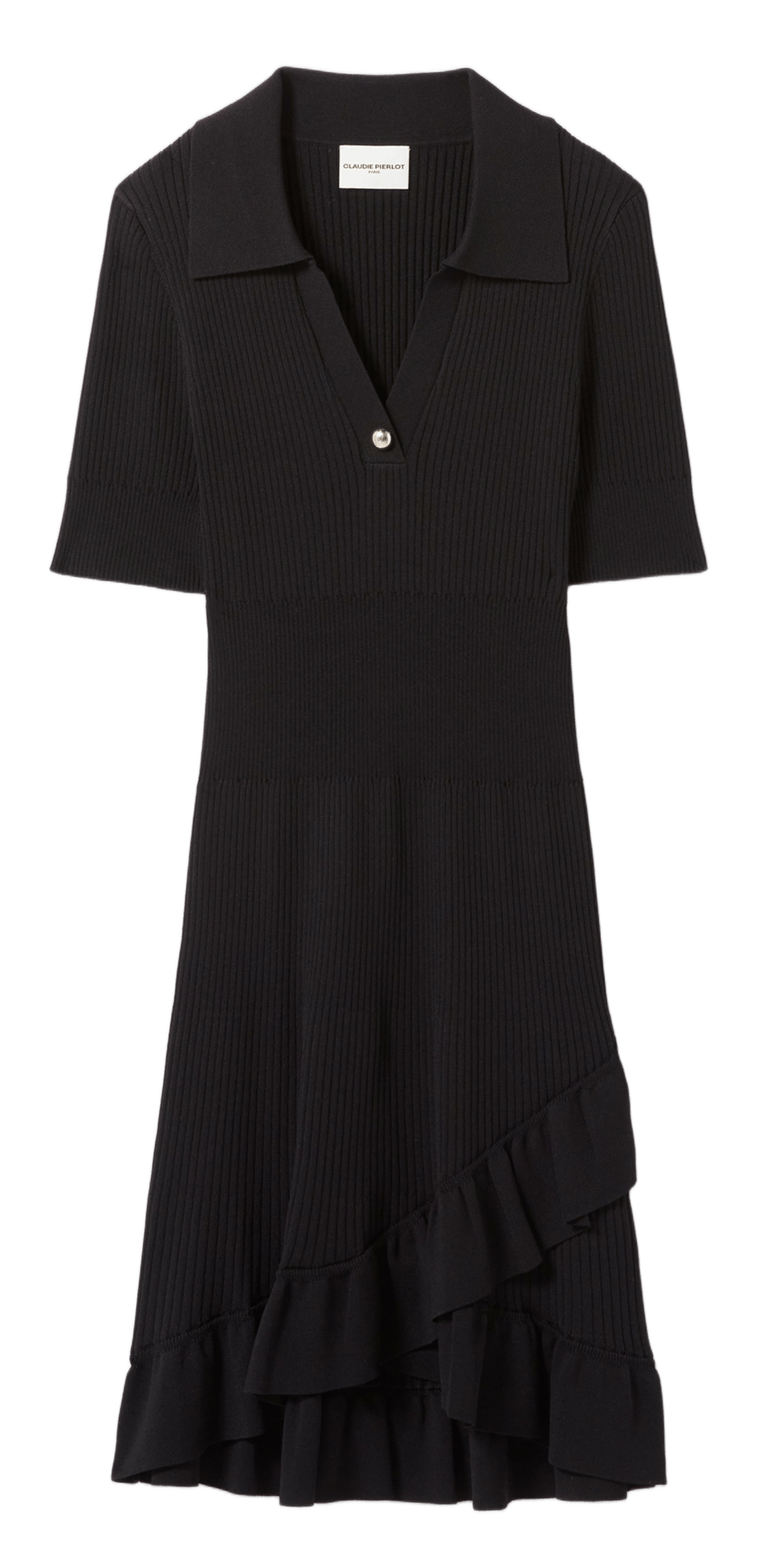 Robe courte ajustée en maille côtelée CLAUDIE PIERLOT Noir