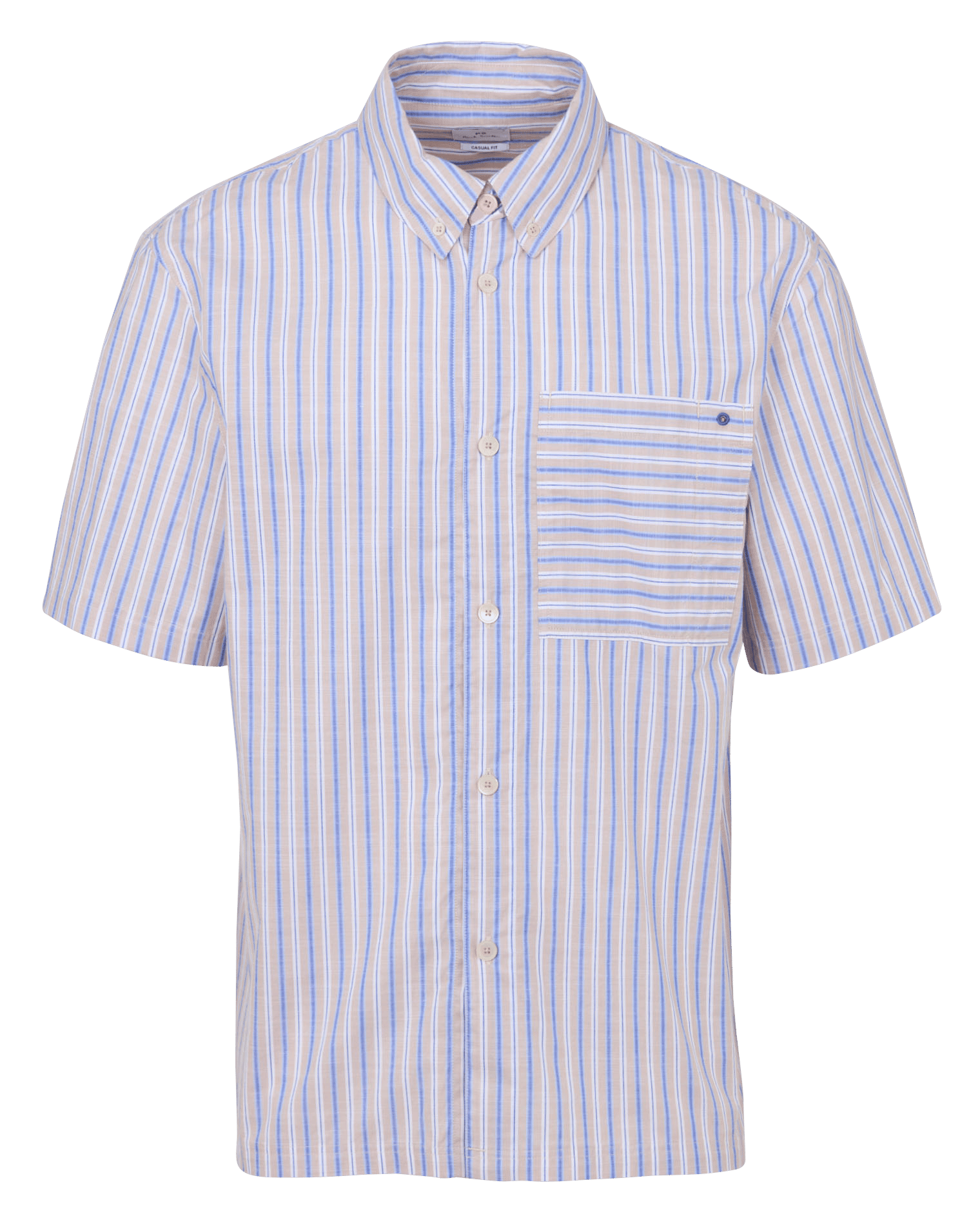 Chemise droite rayée col américain PAUL SMITH Beige