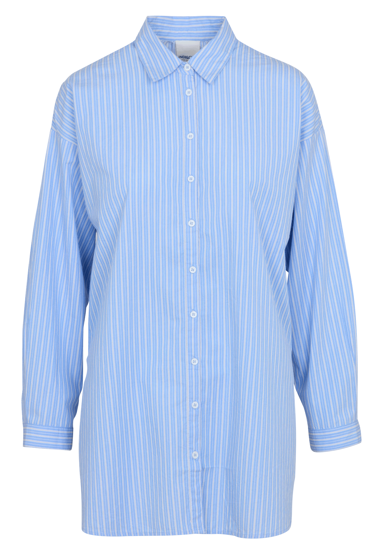 Baumwollbluse mit V-Ausschnitt INDI & COLD Blau