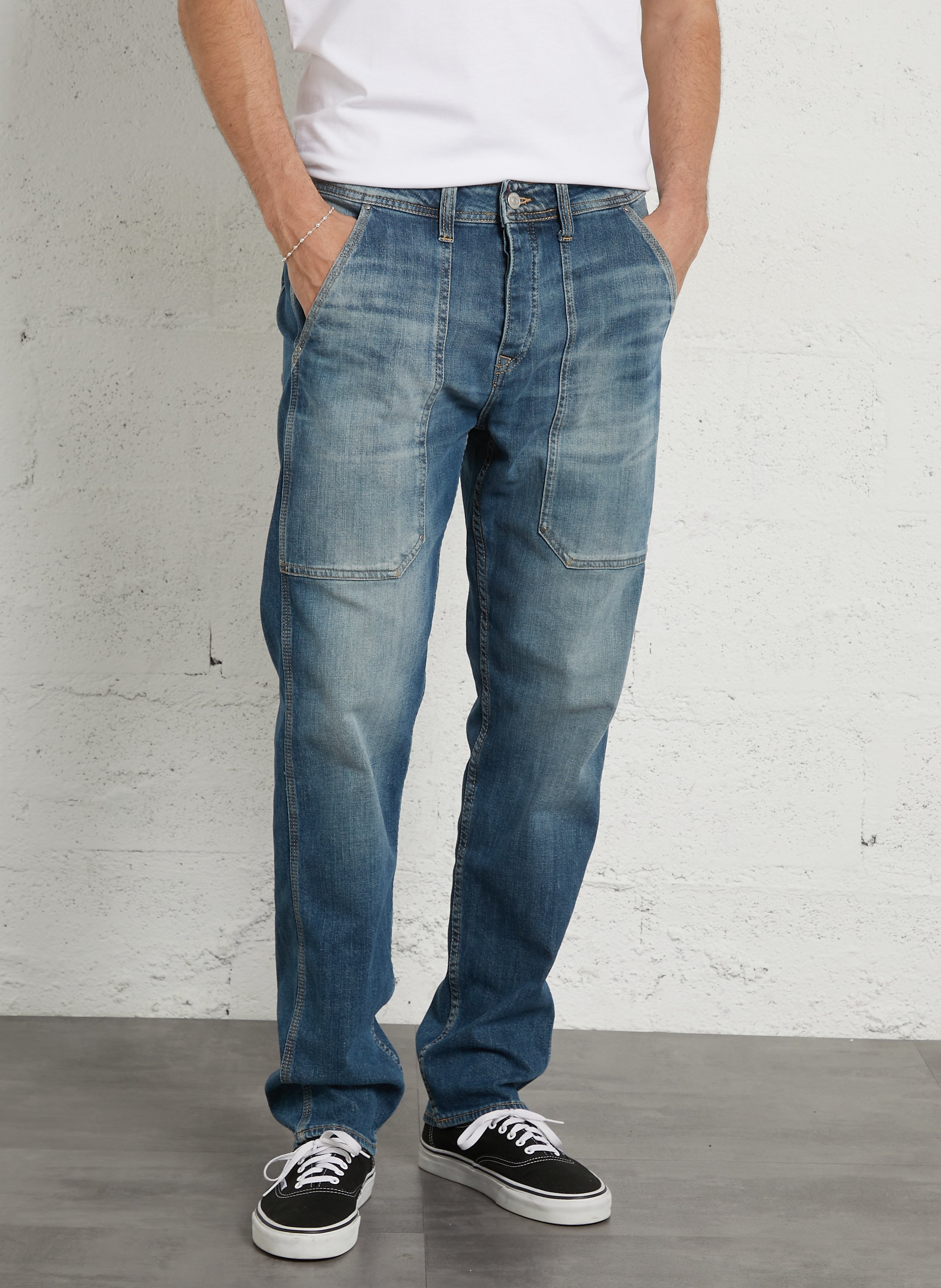 Gerade geschnittene Jeans aus Baumwoll-Mix LE TEMPS DES CERISES Blau