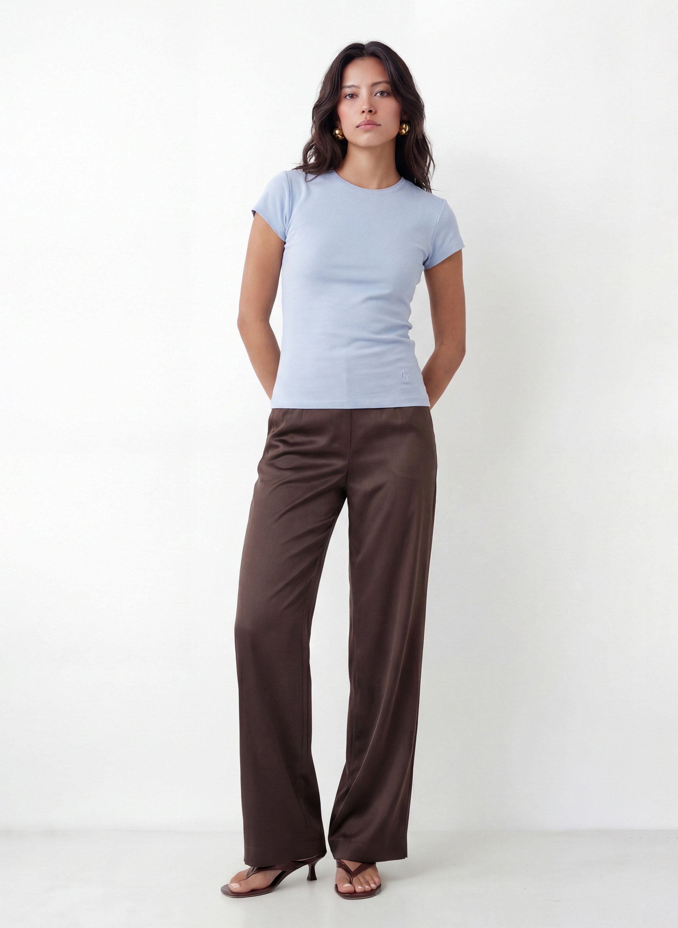 Tee-shirt manches courtes ajusté uni  KOOKAI Bleu