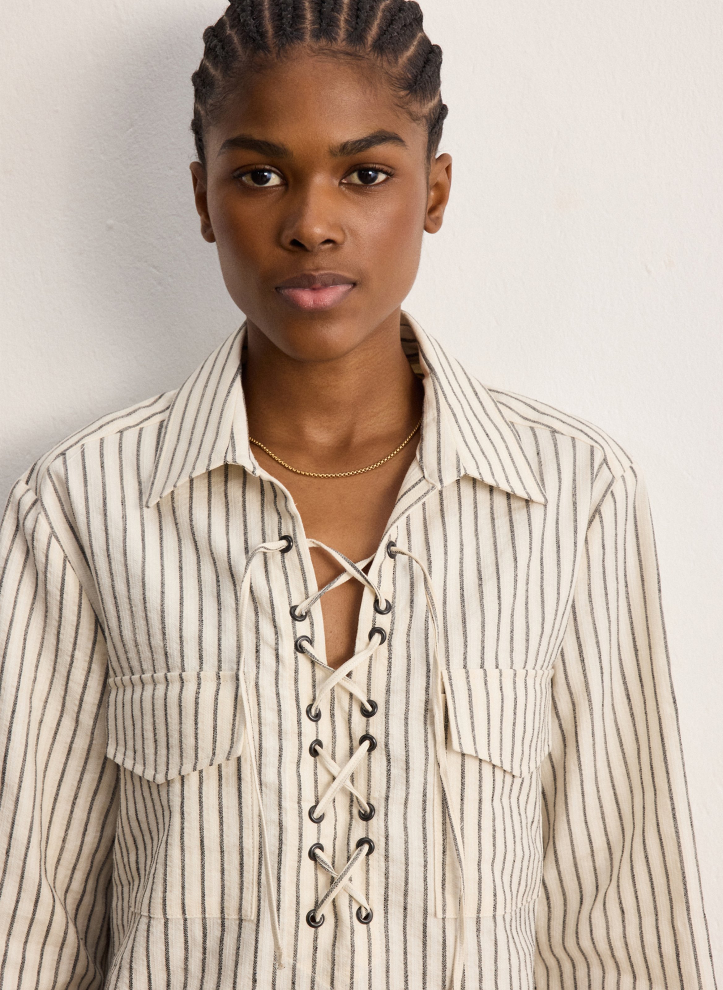 Robe courte col classique PABLO Beige