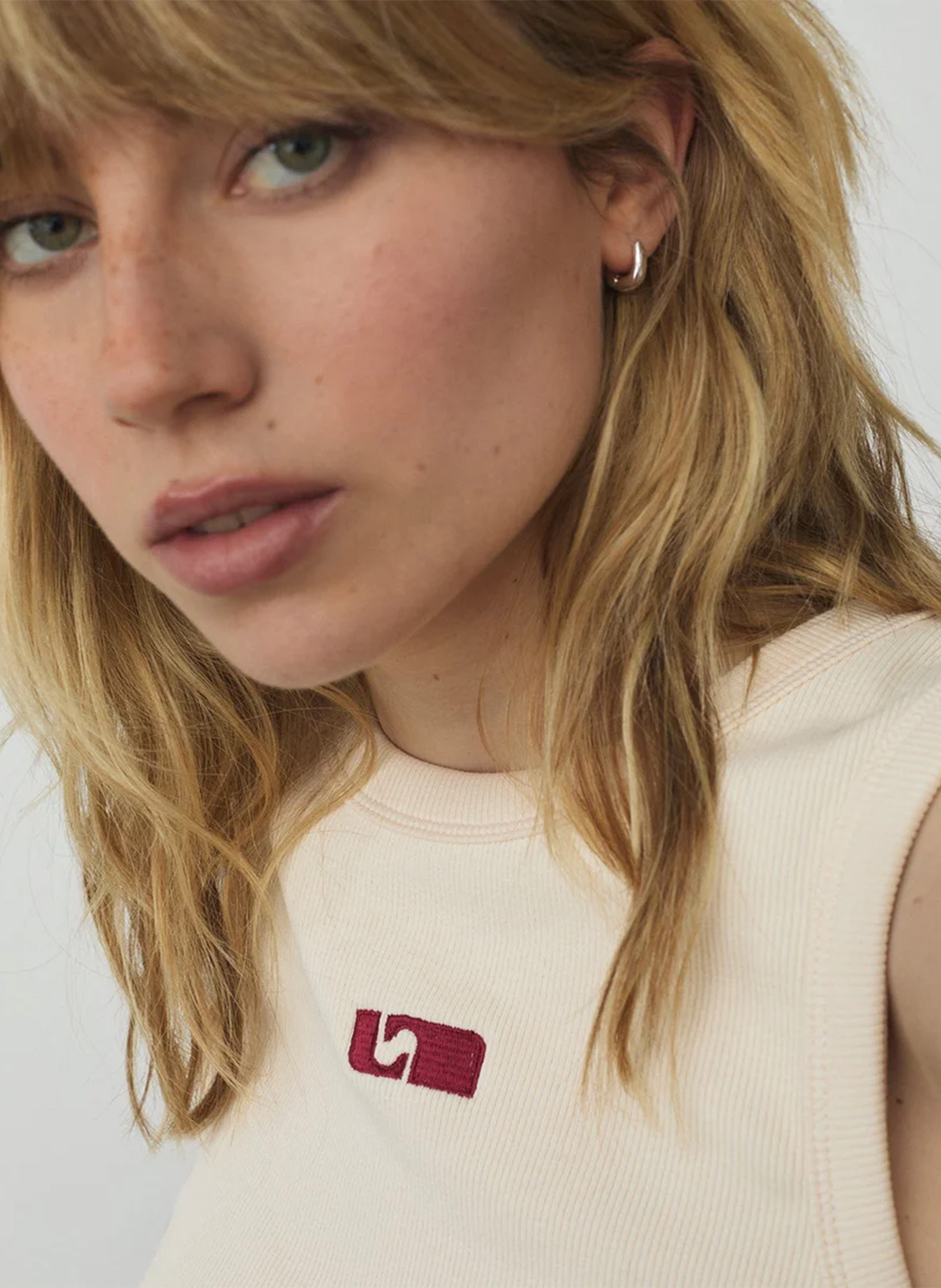 Rundhalsausschnitt-Tanktop mit Stickerei LAAGAM Weiss