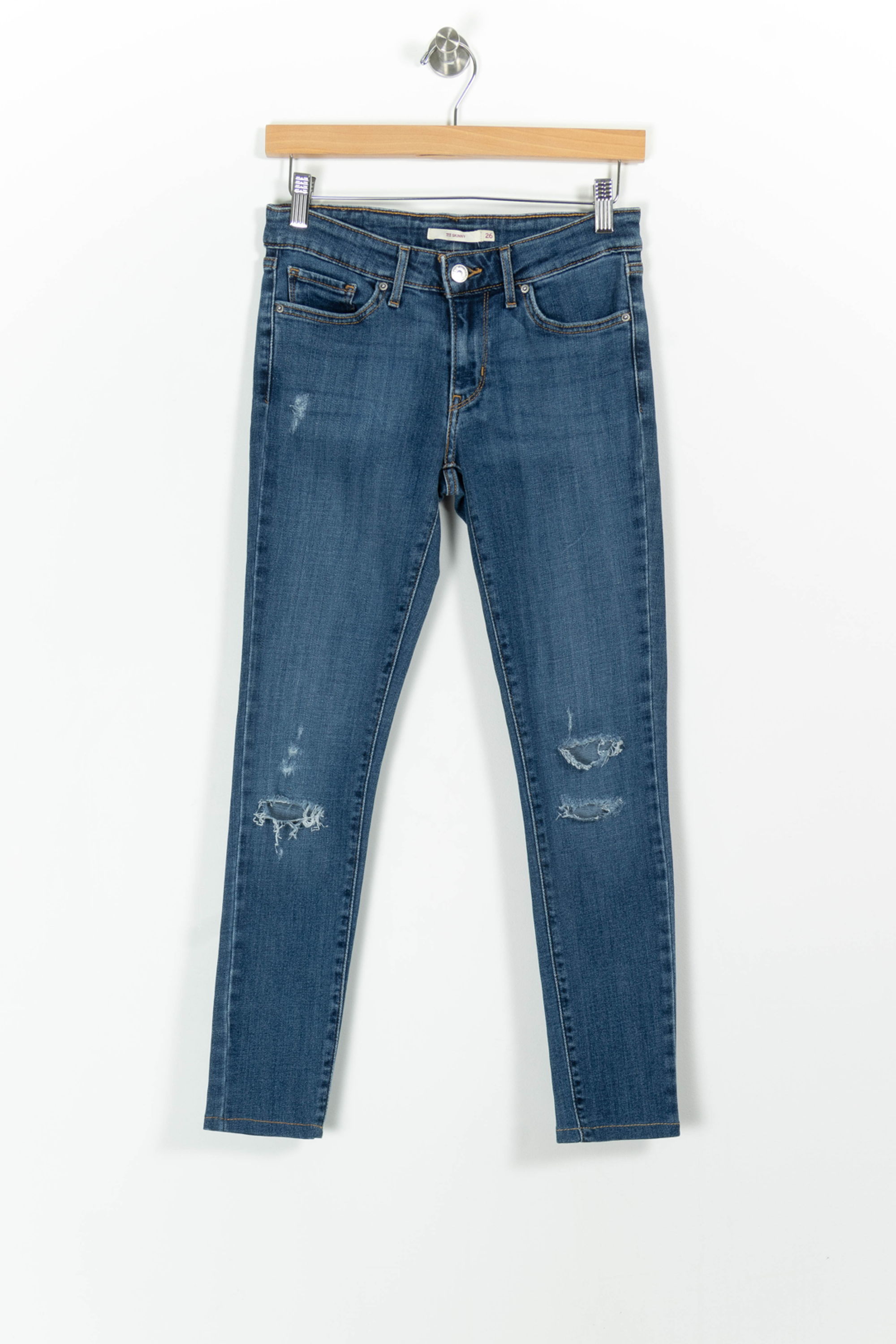 Cropped slim jeans with studs LEVI'S - Seconde main Blue
