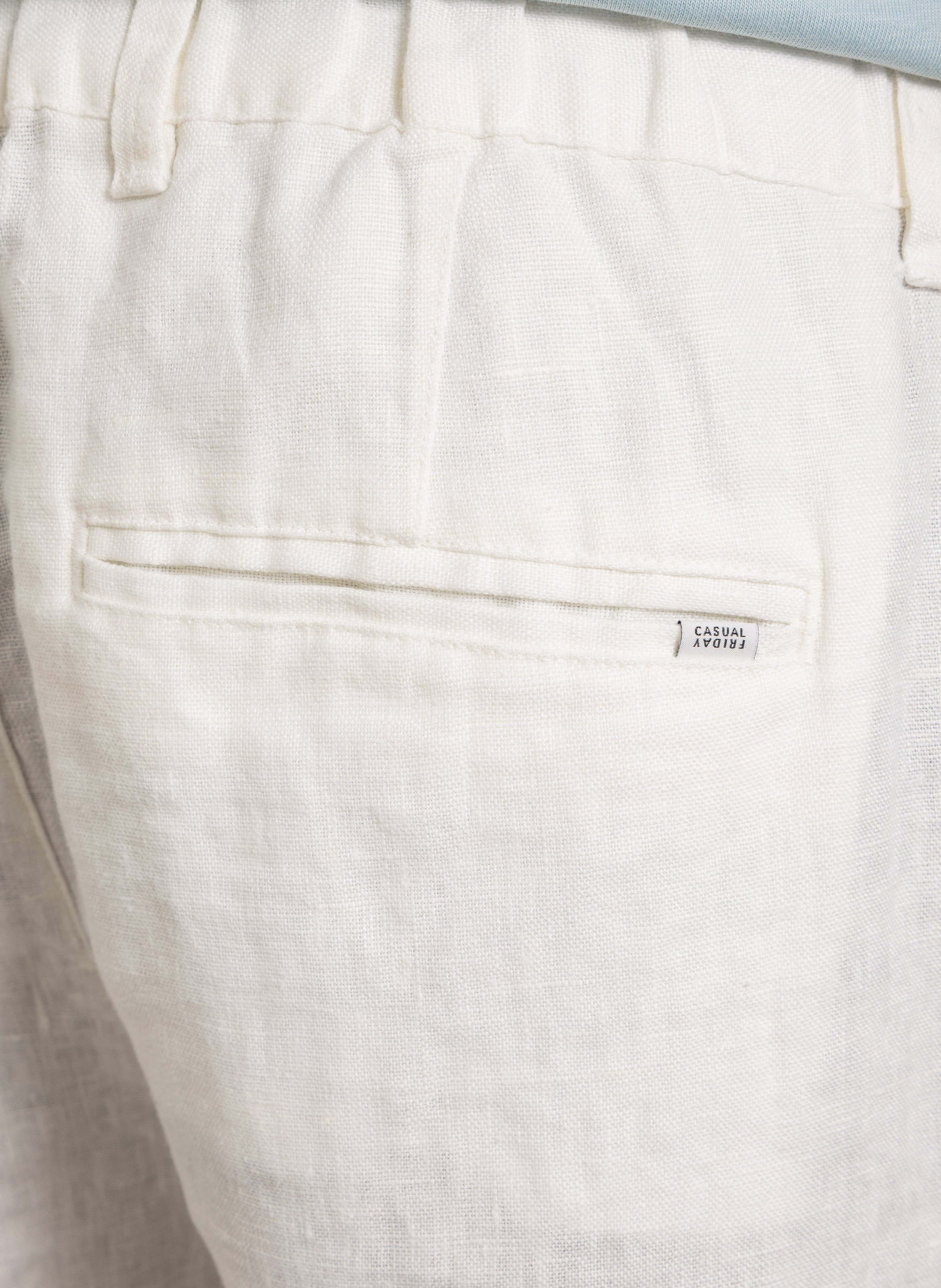 Pantalón ajustado de lino Blanco