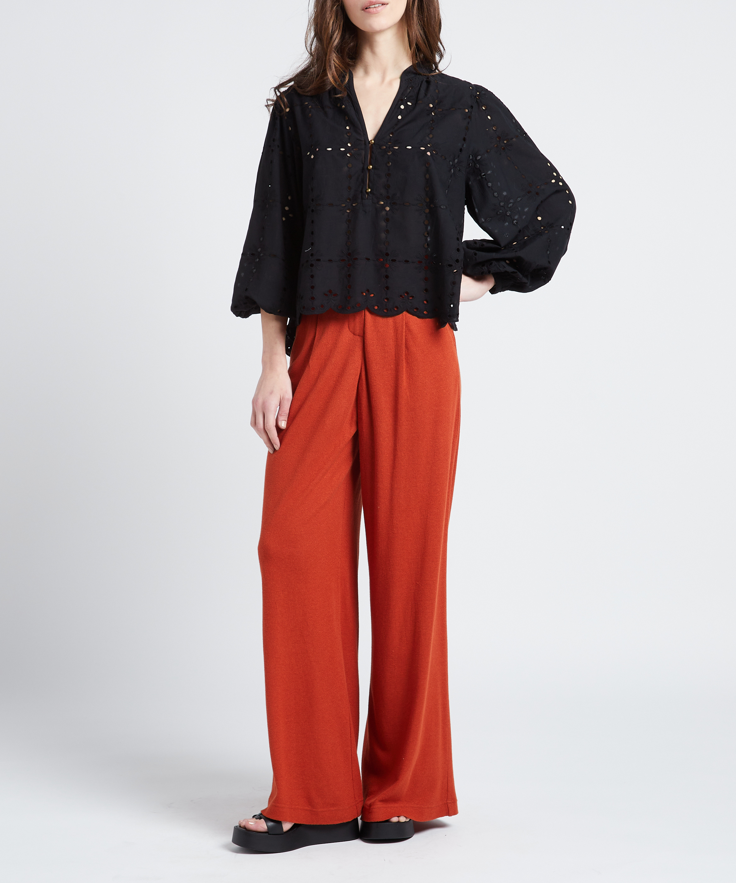 Wide-leg high-waisted linen-blend pants MAX MARA LEISURE Golden