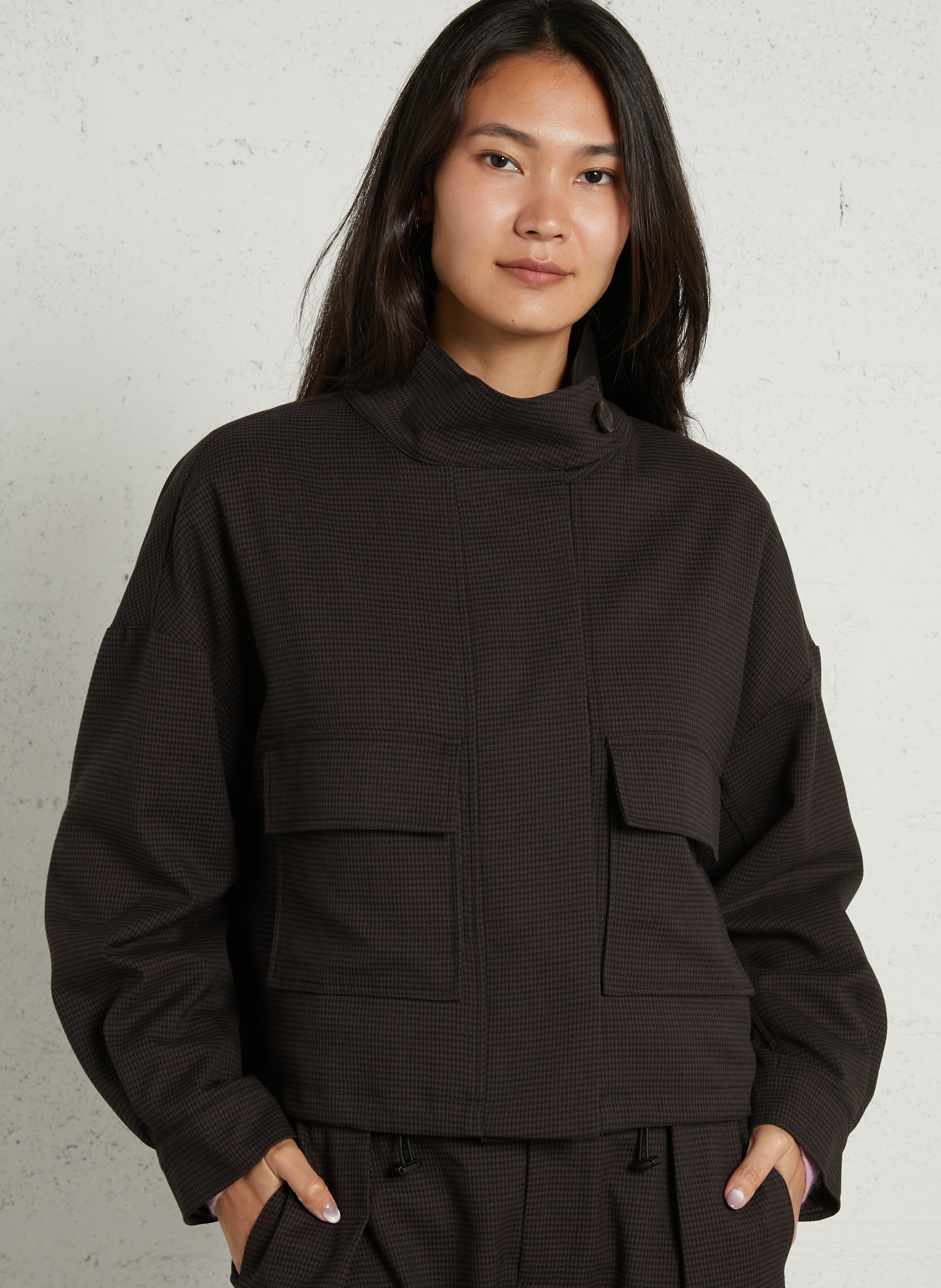Weite Jacke mit Stehkragen SUNCOO Braun