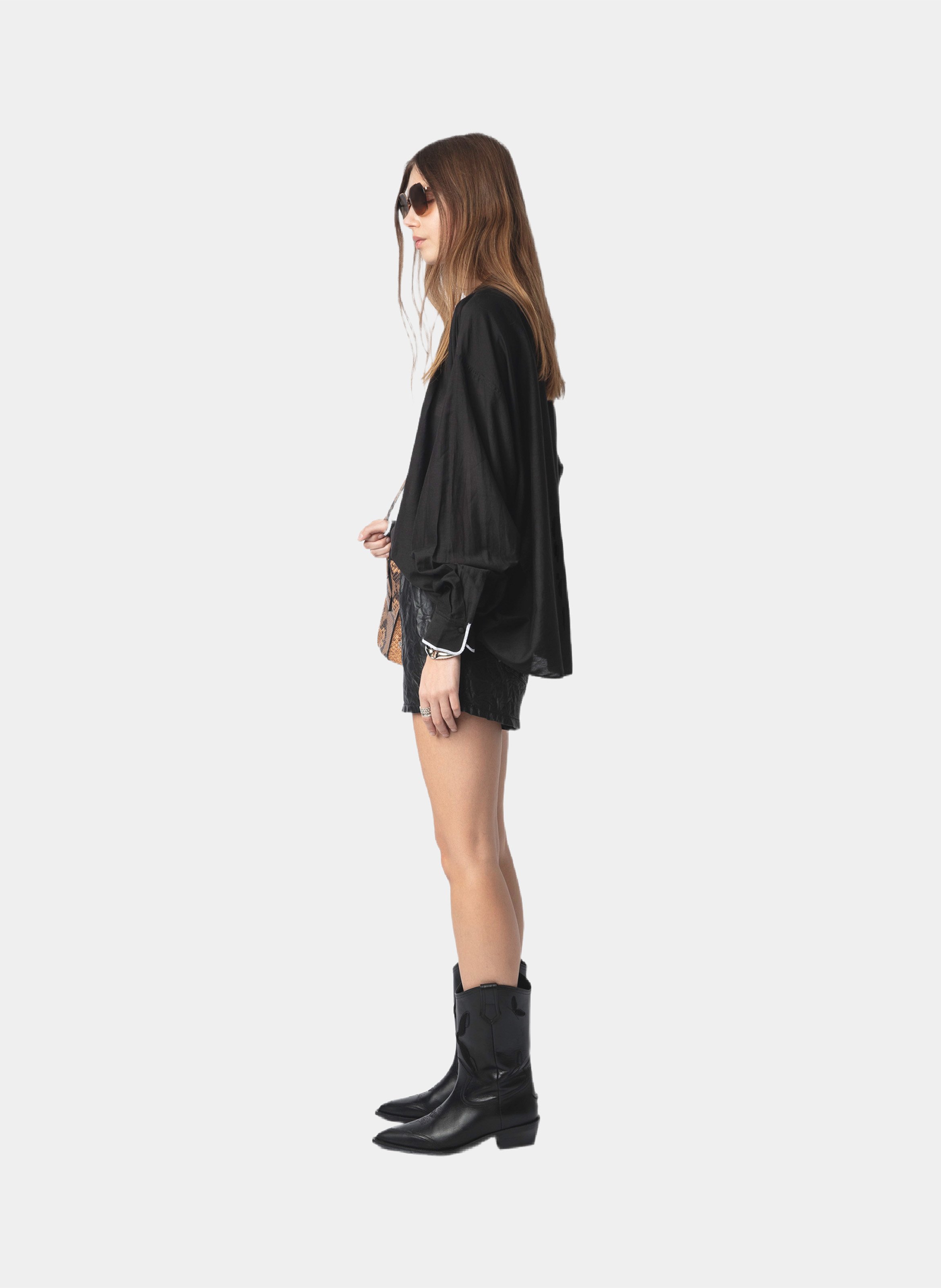 Blouse oversize en coton mélangé ZADIG&VOLTAIRE Noir