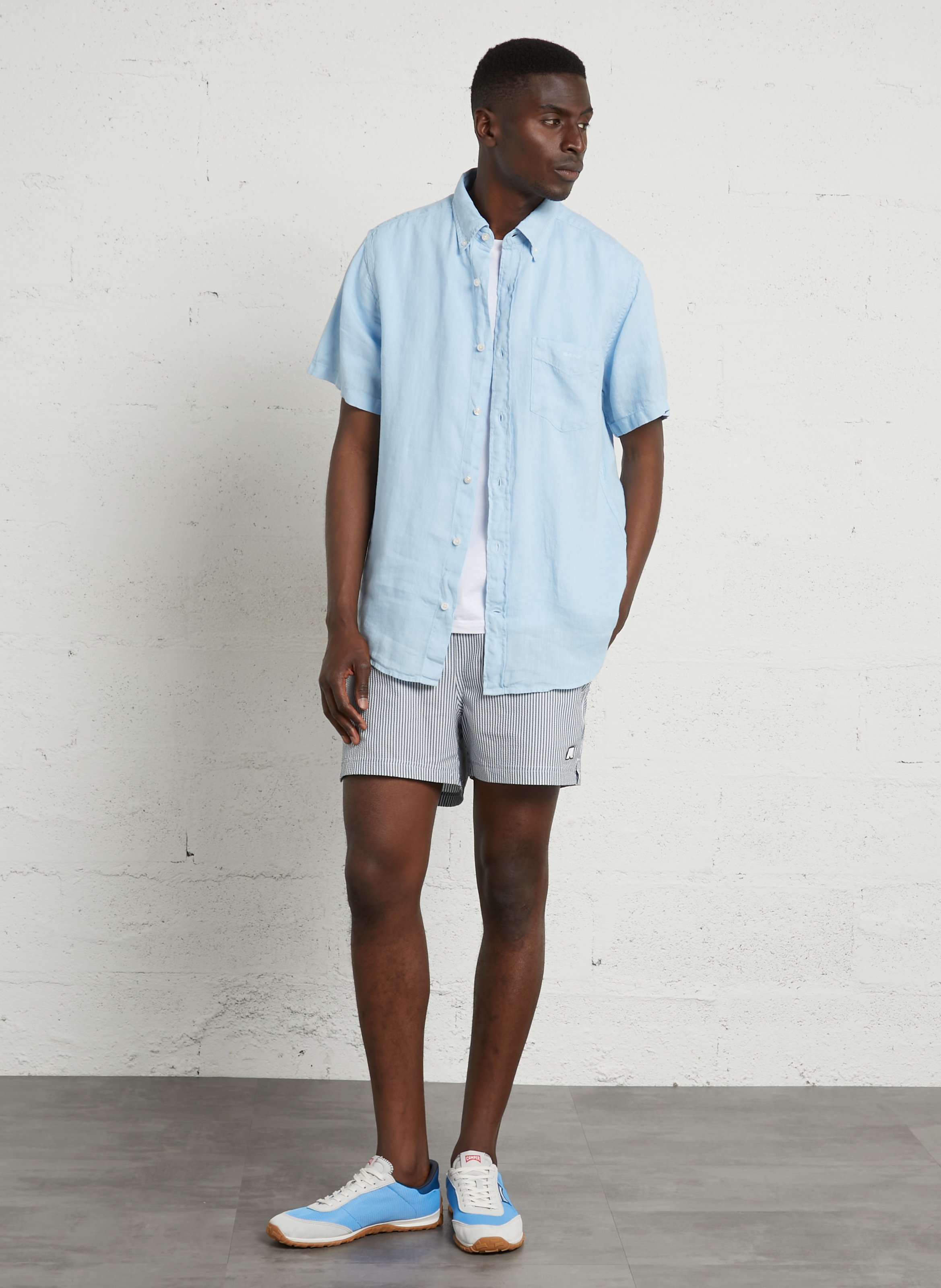 Short de bain rayé  K-WAY Blanc