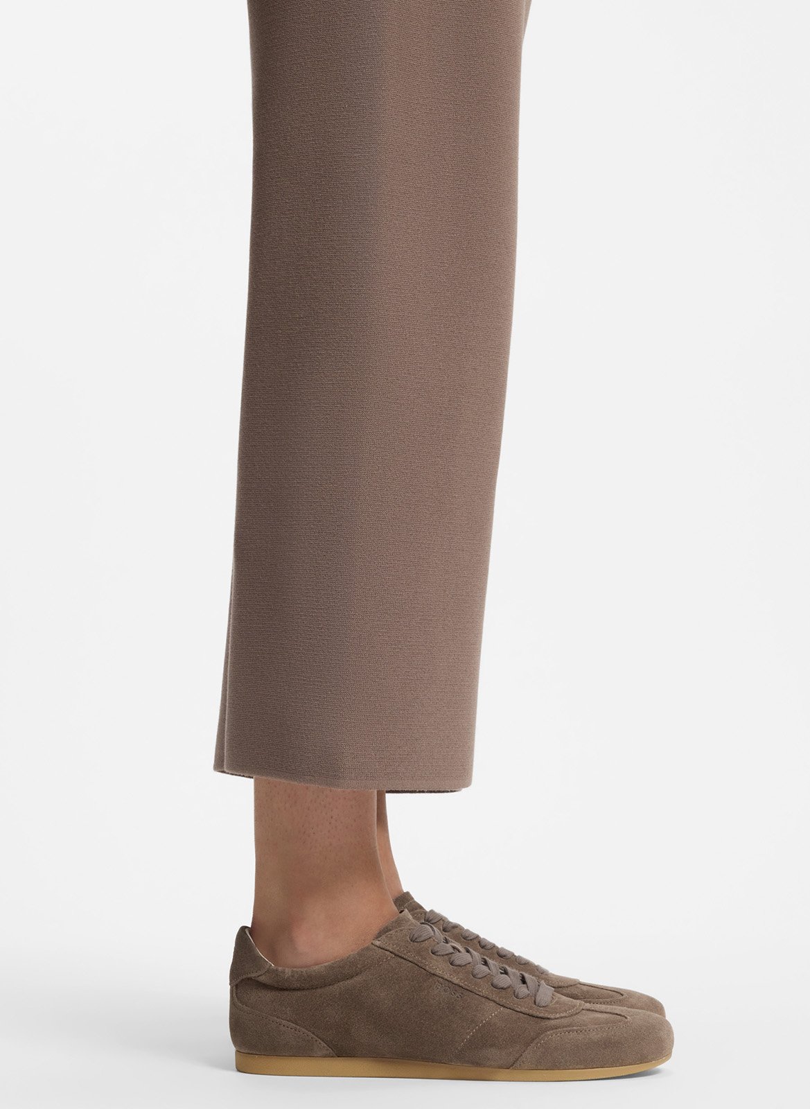 Low-top sneakers in suede leather BOSS Brown