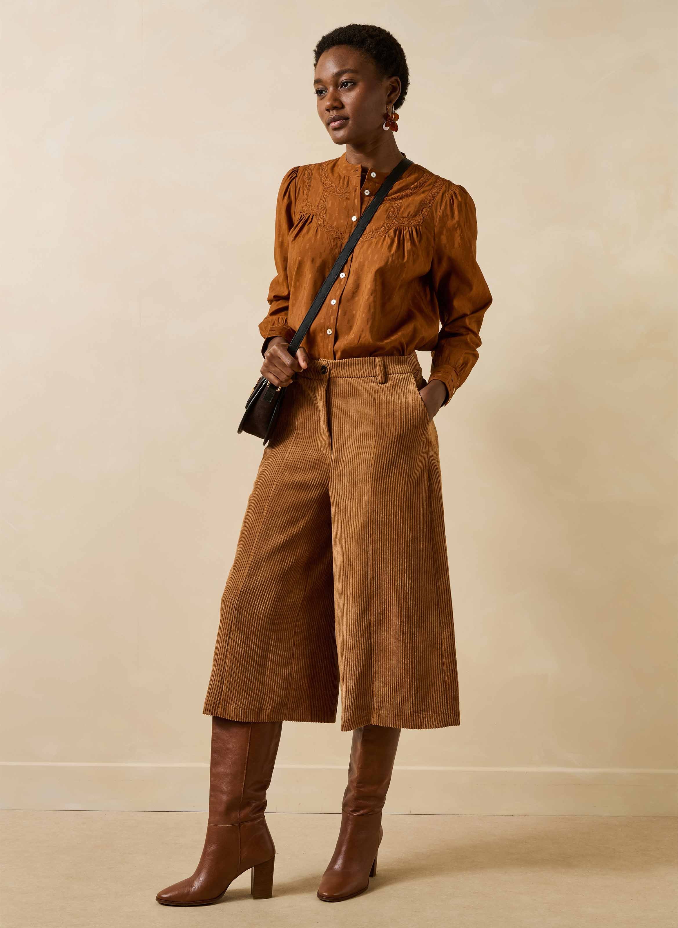 Lange corduroy bermuda LA FEE MARABOUTEE Bruin