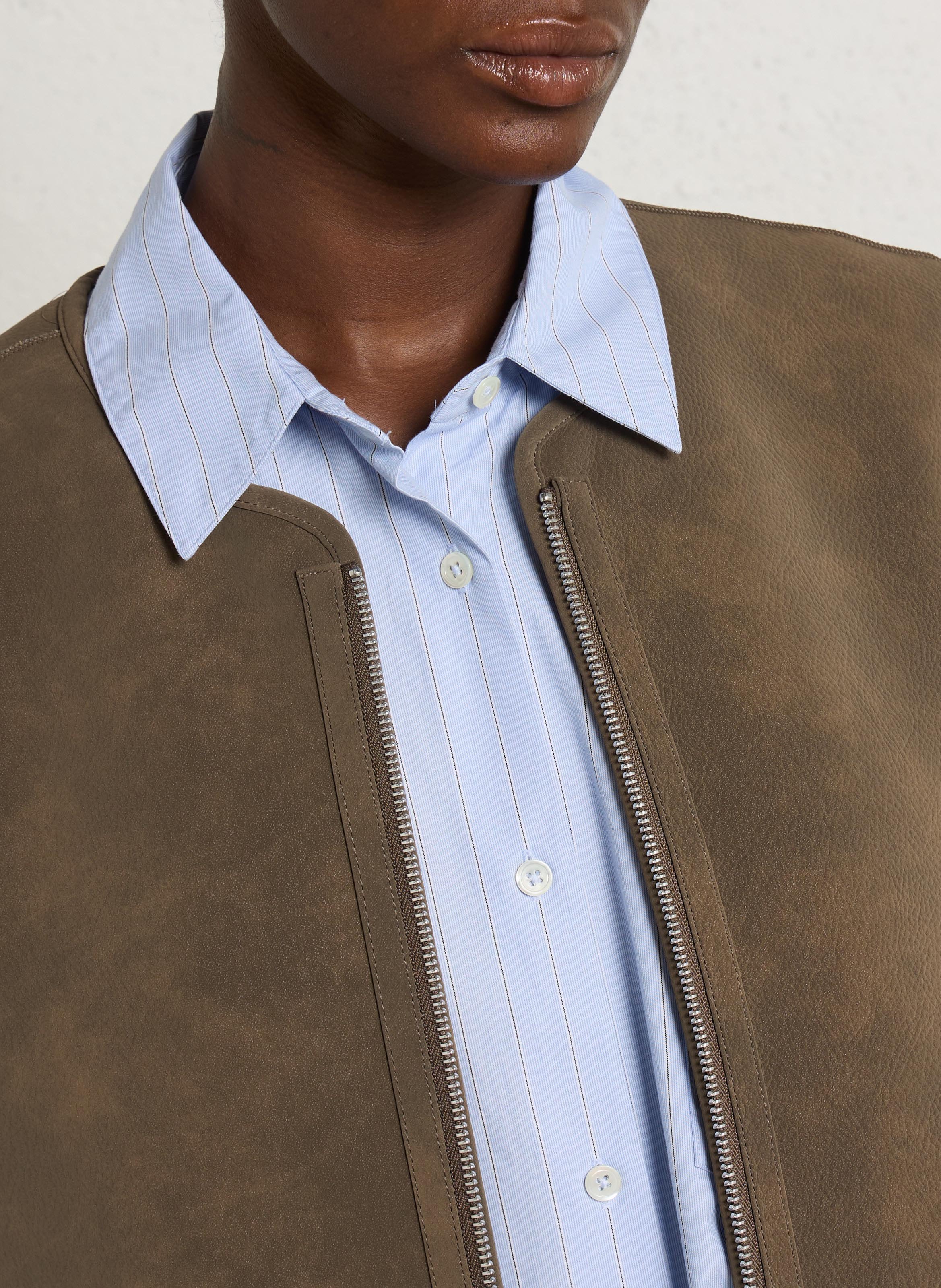 Veste col rond BELLEROSE Marron