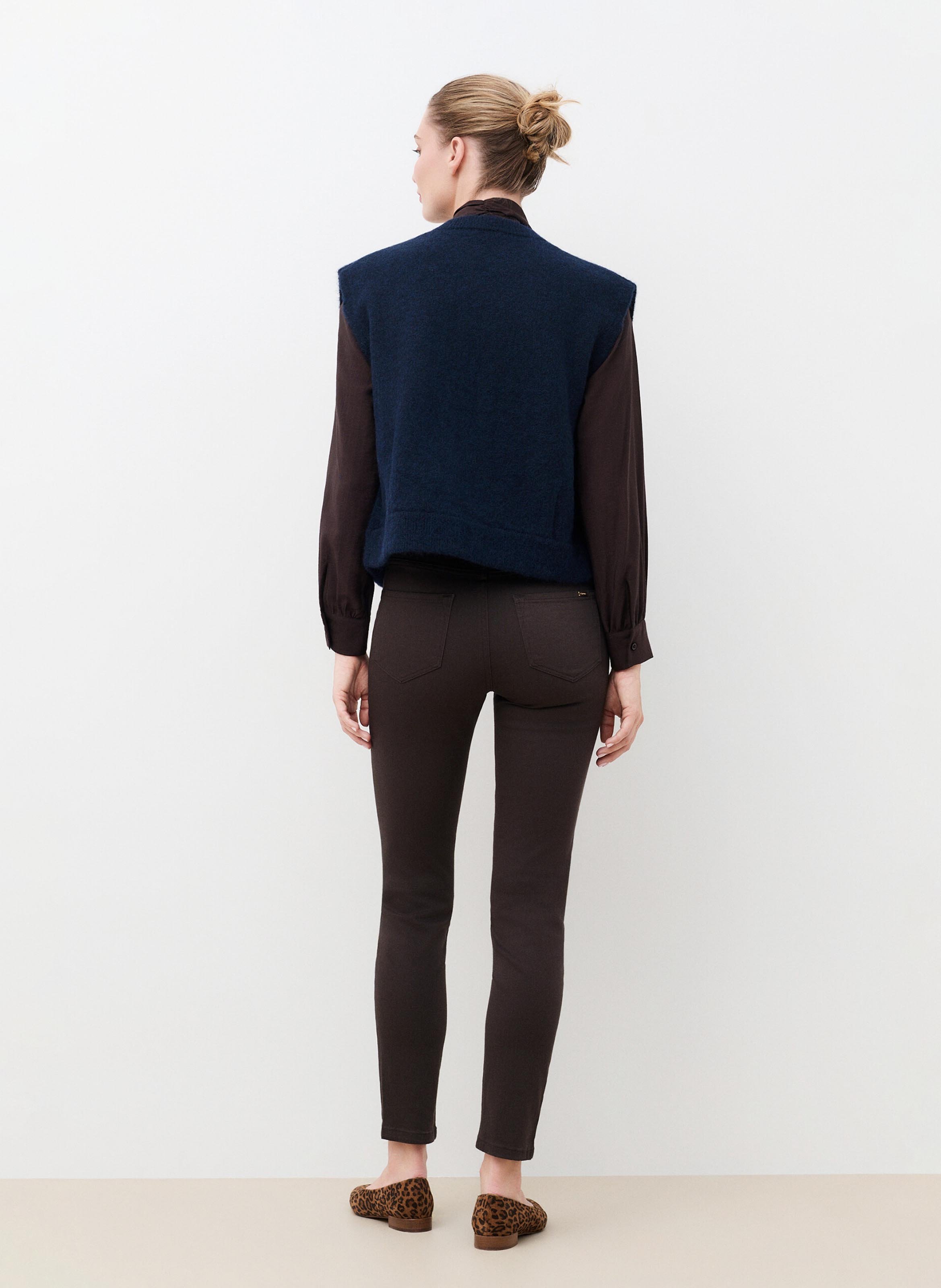 Gilet droit en laine mélangée CAROLL Bleu