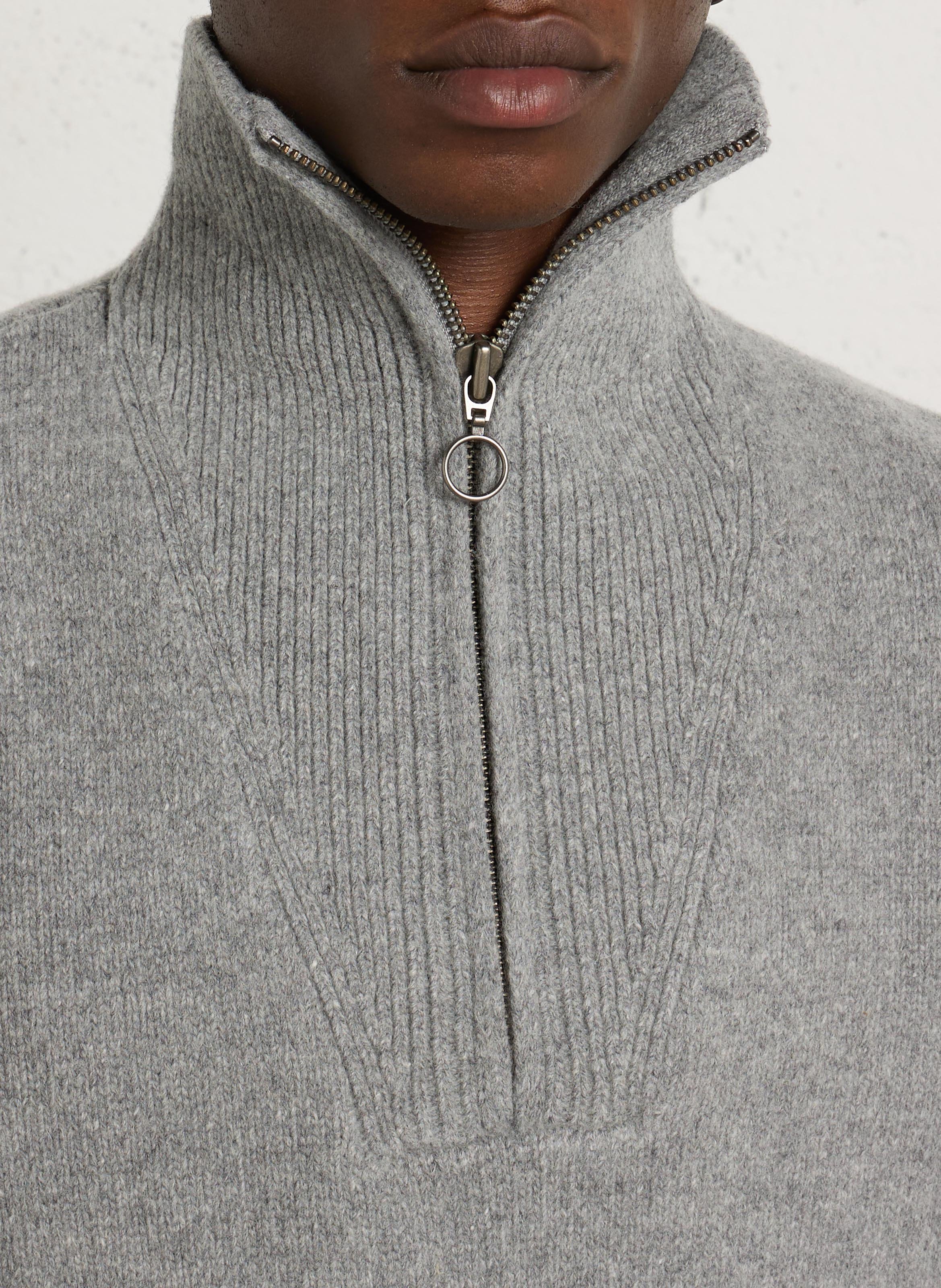 Pull maille col montant en laine mélangée ARMOR LUX Gris