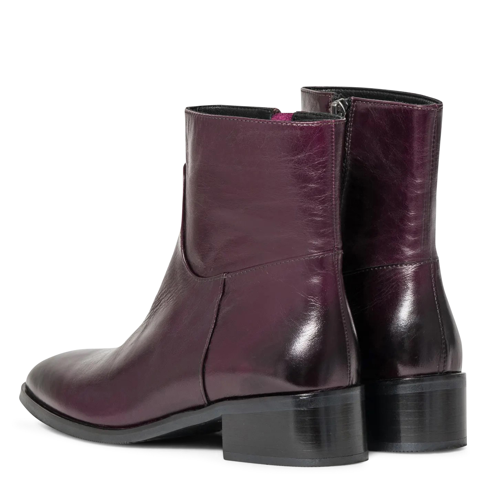 Lederstiefeletten mit runder Spitze BOCAGE Violett
