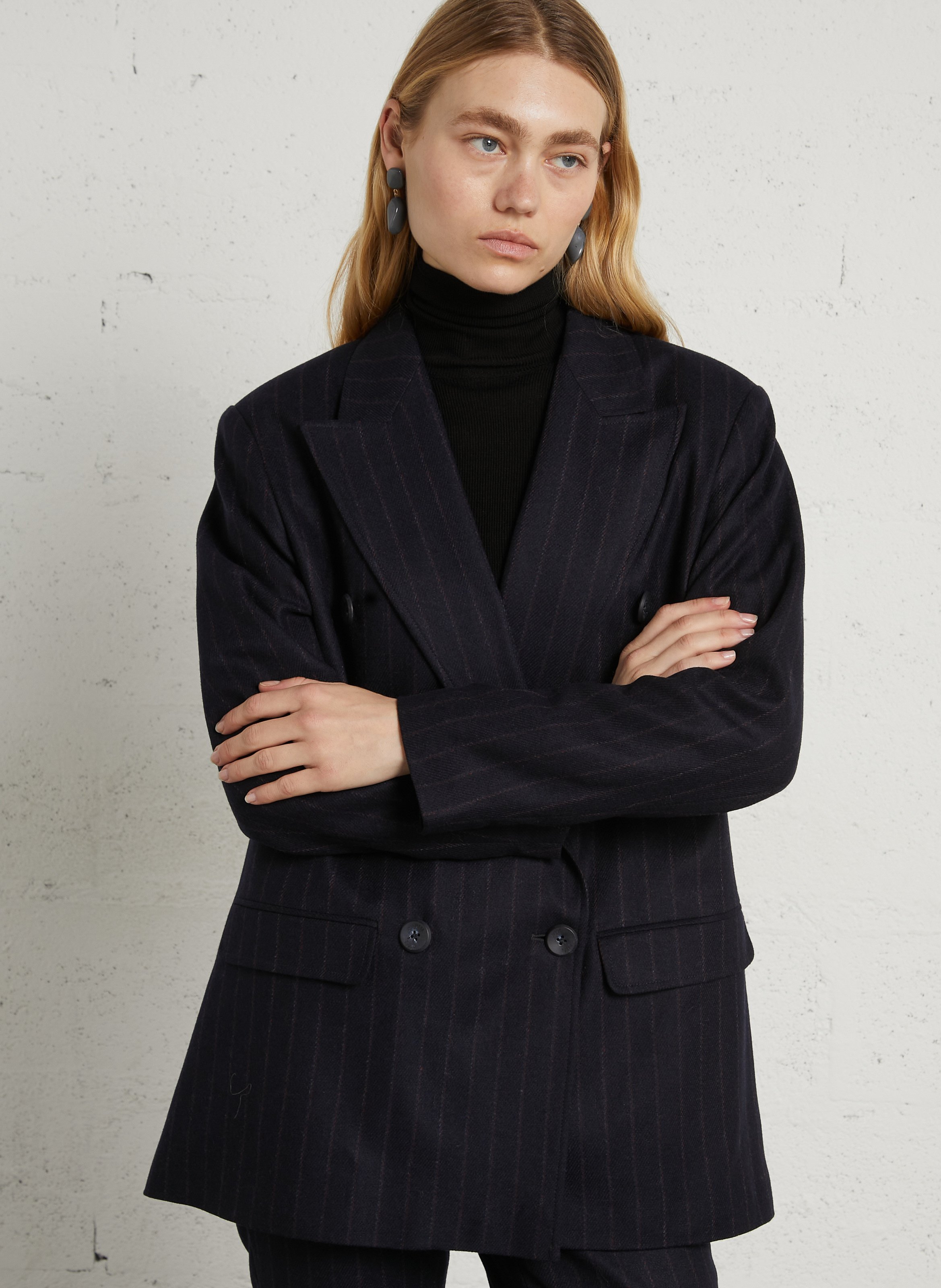 Striped wool-blend blazer DIEGA Blue