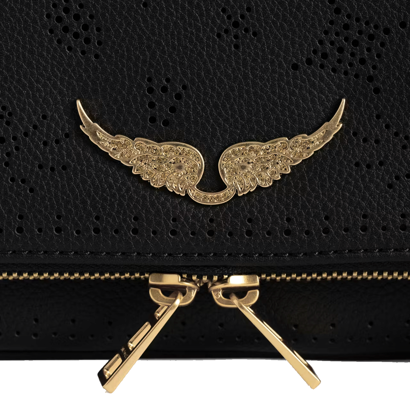 Leather shoulder bag with diamanté | Black ZADIG&VOLTAIRE Women