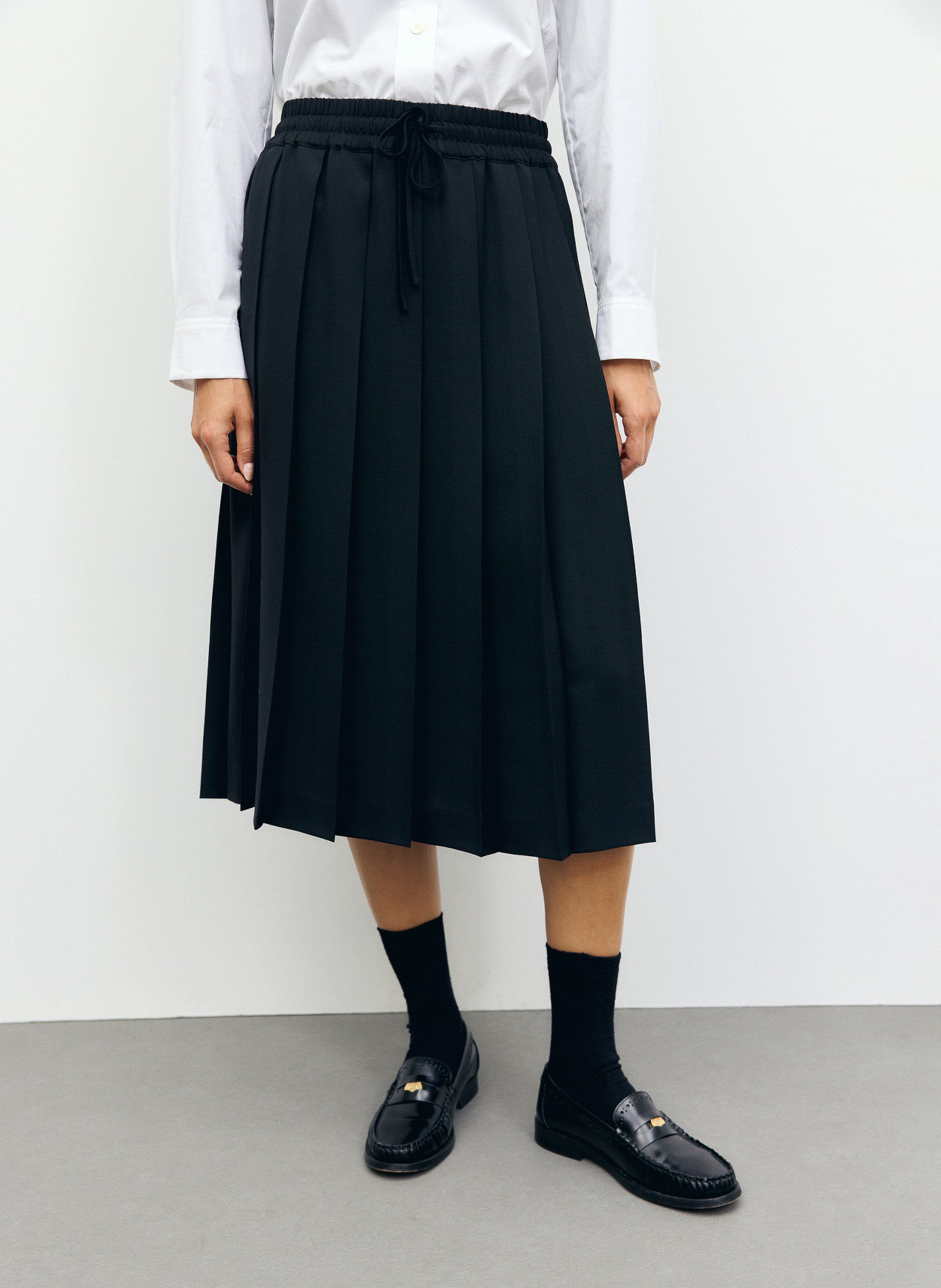 Geplooide midi-rok in effen kleur GERARD DAREL Zwart
