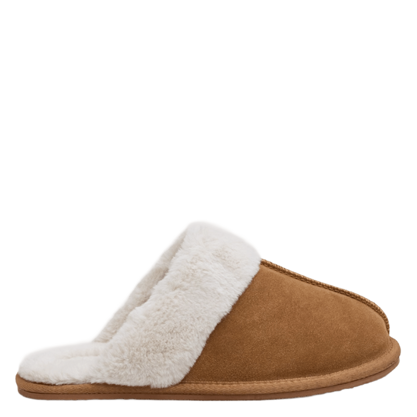 Platte pantoffels van gemengd leer JONAK Bruin
